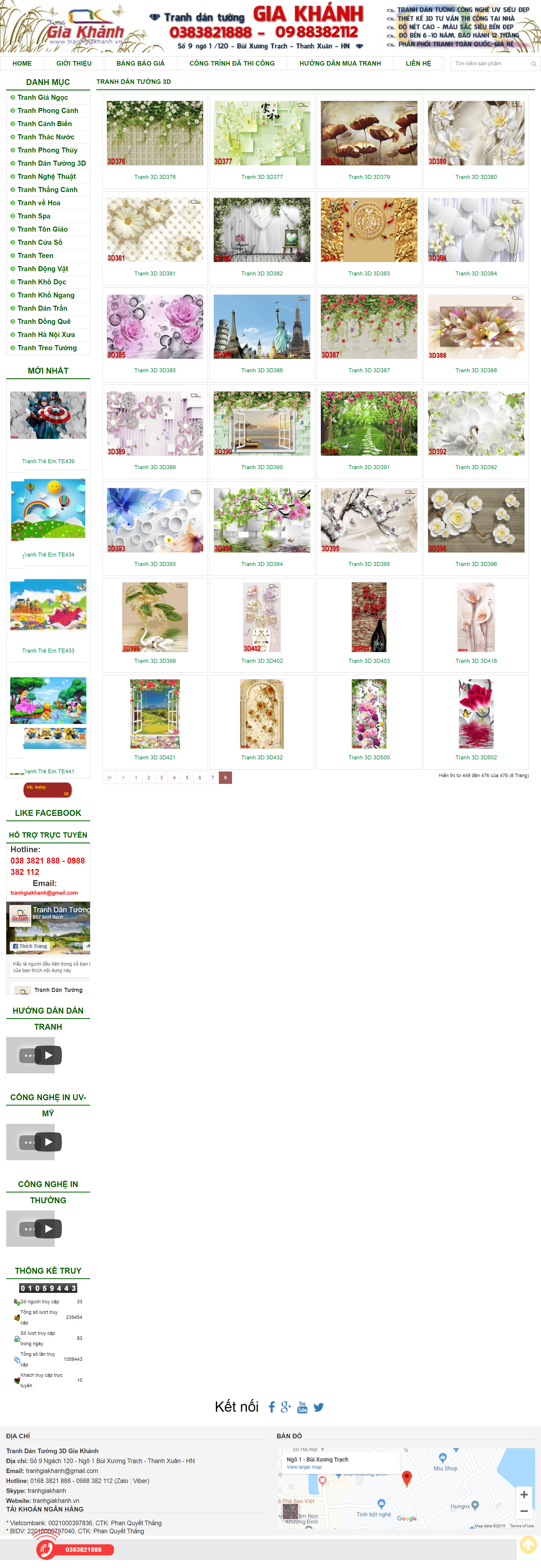 Thiết kế Website web bán tranh 3d - tranhgiakhanhvn