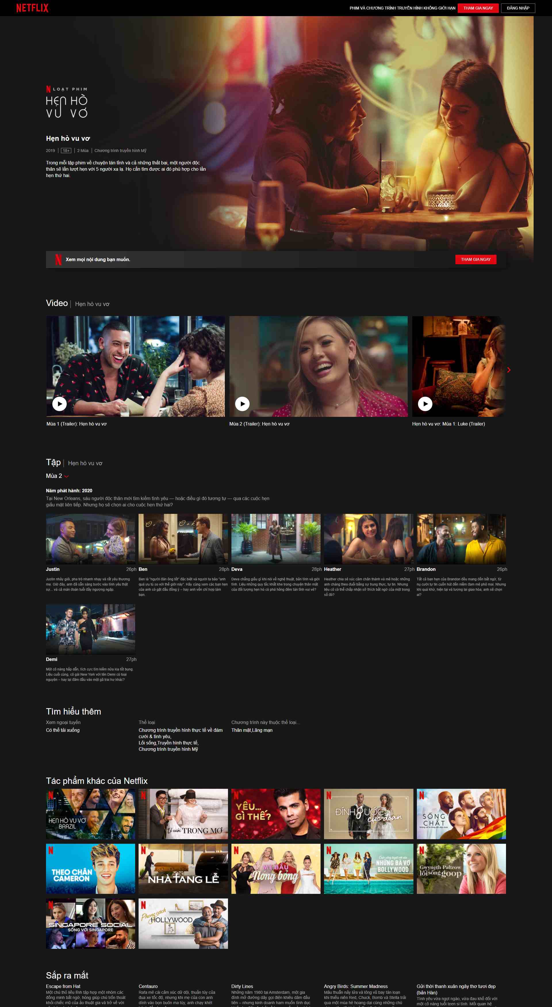 Thiết kế Website web hẹn hò - wwwnetflixcom