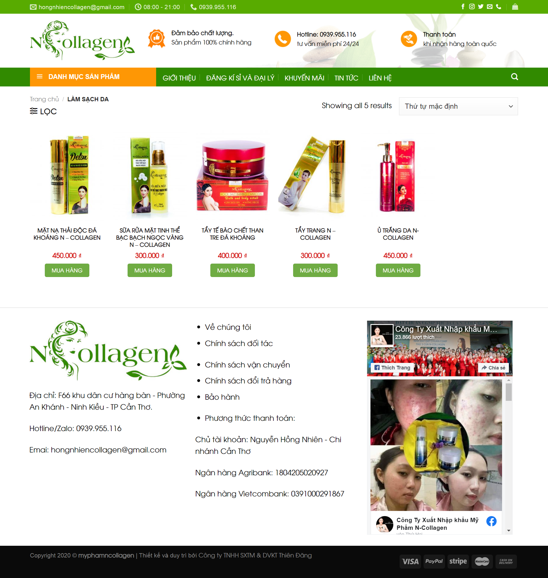 [] Thiết kế Website web mỹ phẩm làm đẹp - ncollagenvn