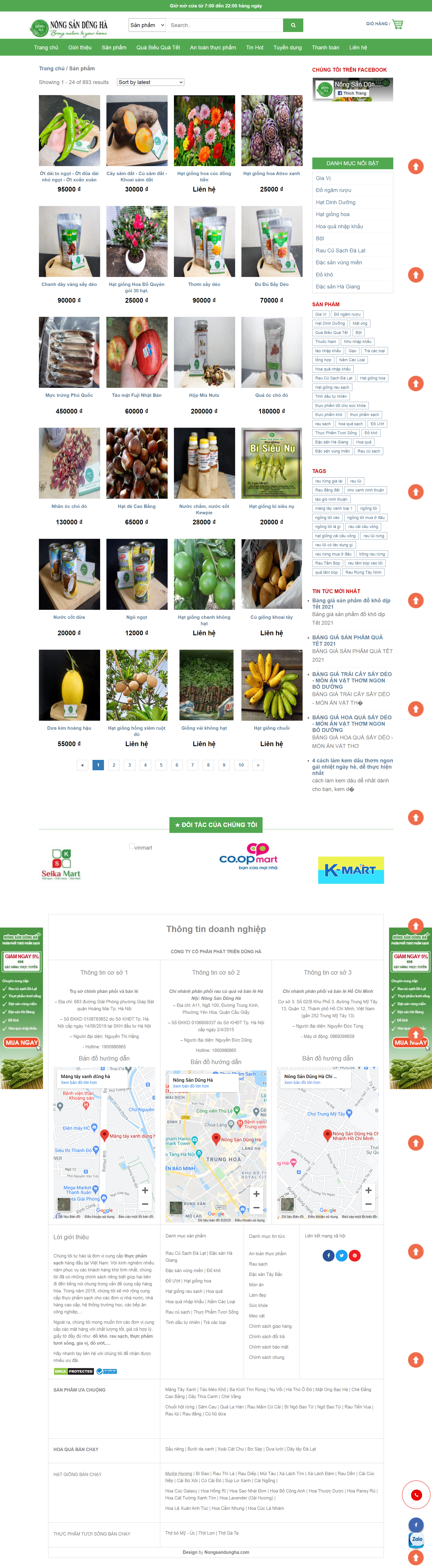 Thiết kế Website web bán hoa quả sạch - nongsandunghacom