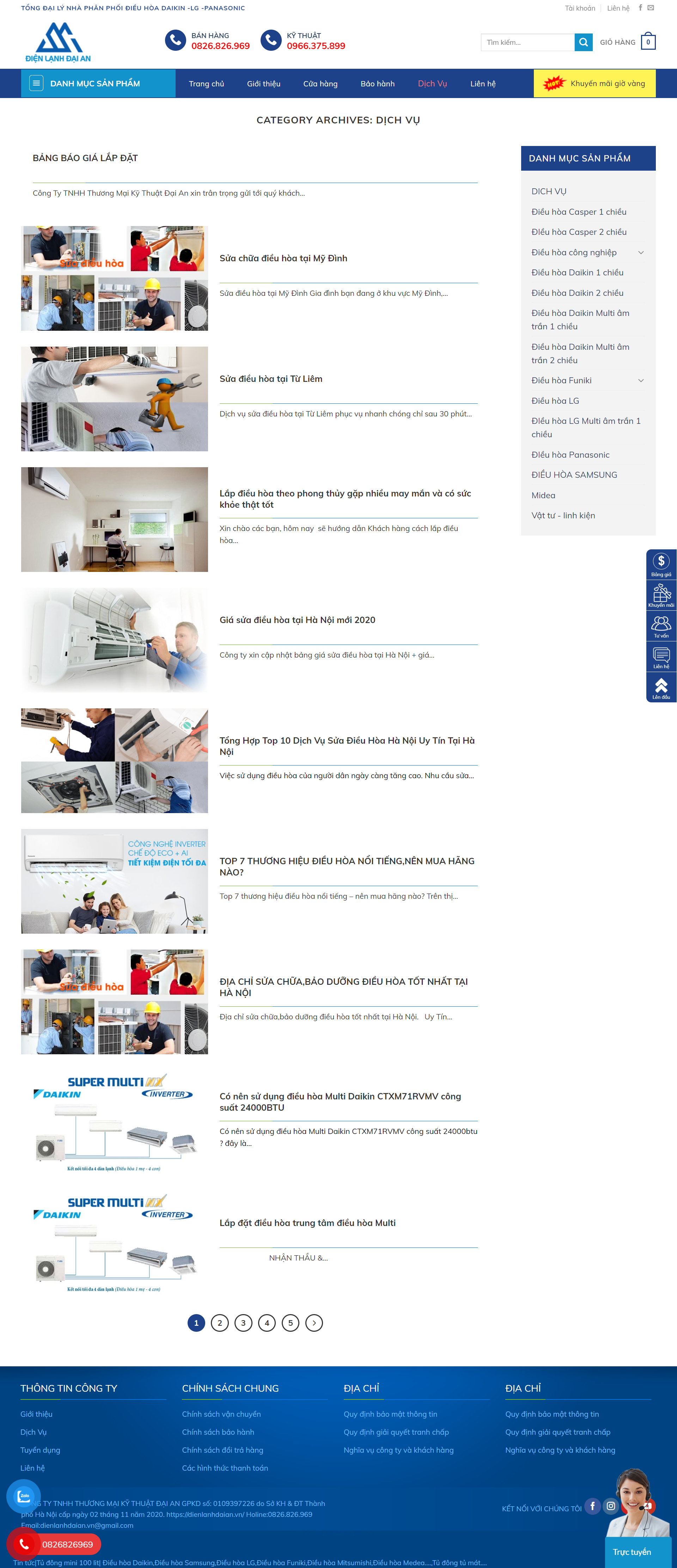 [dienlanhtuanson] Thiết kế Website web lắp đặt điều hòa - dienlanhdaianvn
