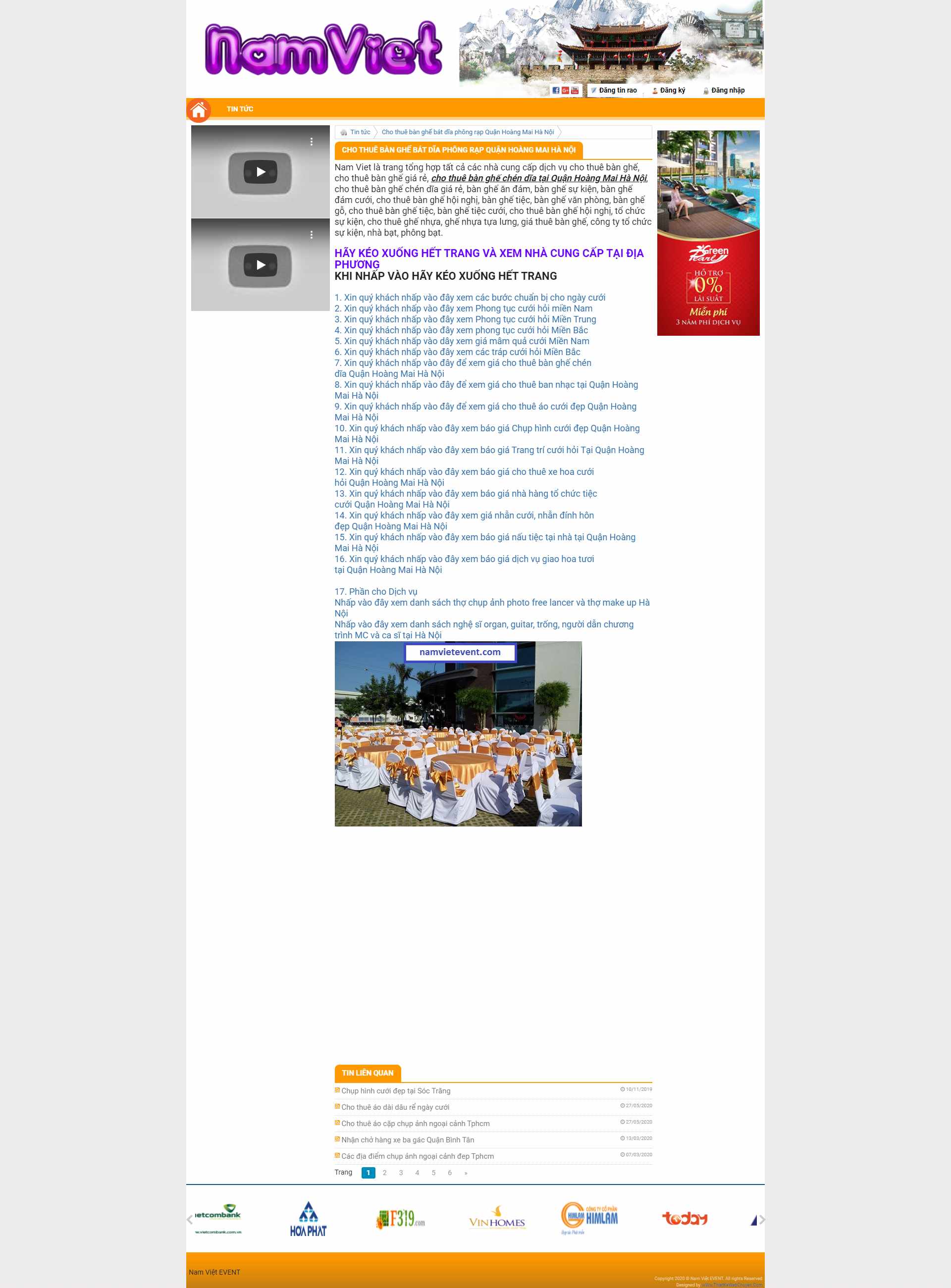 Thiết kế Website web bán pháo đám cưới - namvieteventcom