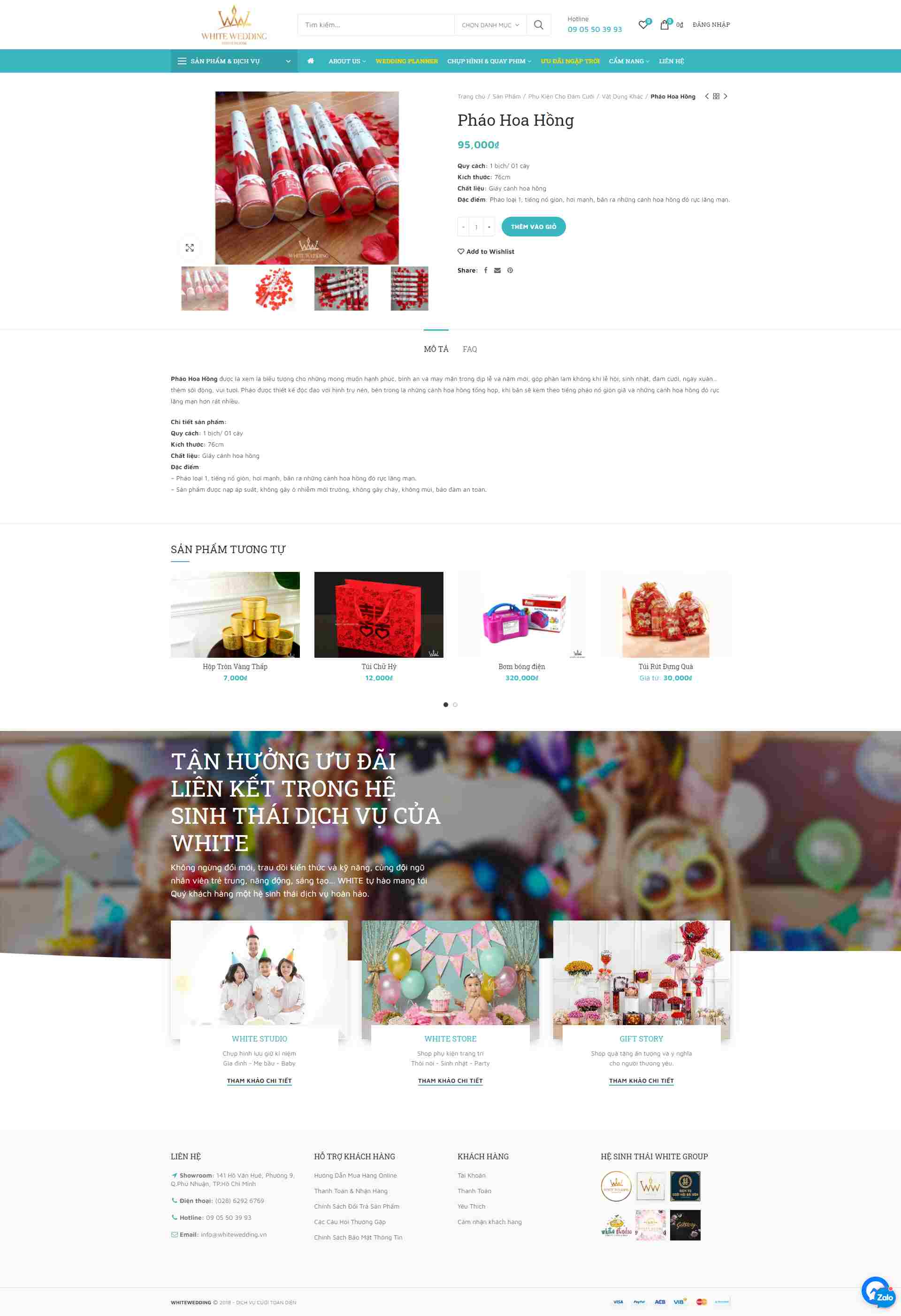 Thiết kế Website web bán pháo đám cưới - whiteweddingvn