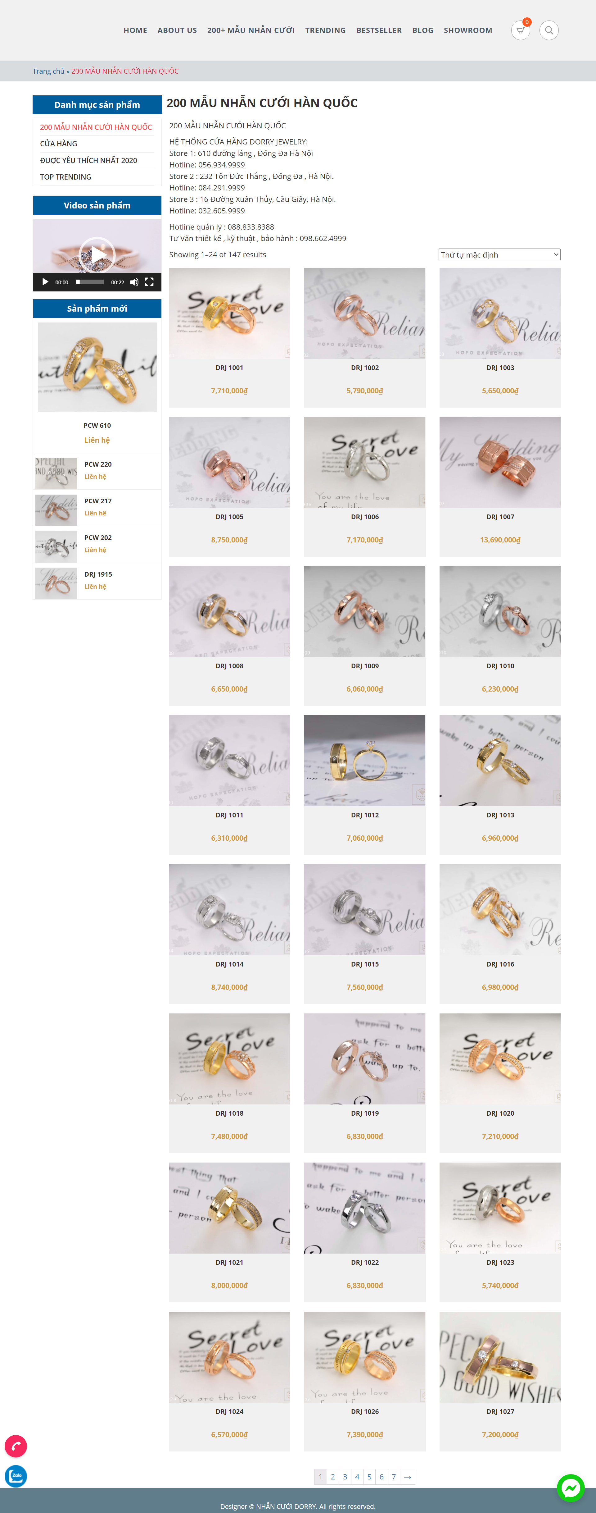 [pranda] Thiết kế Website web trang sức đẹp - nhancuoidorrycom