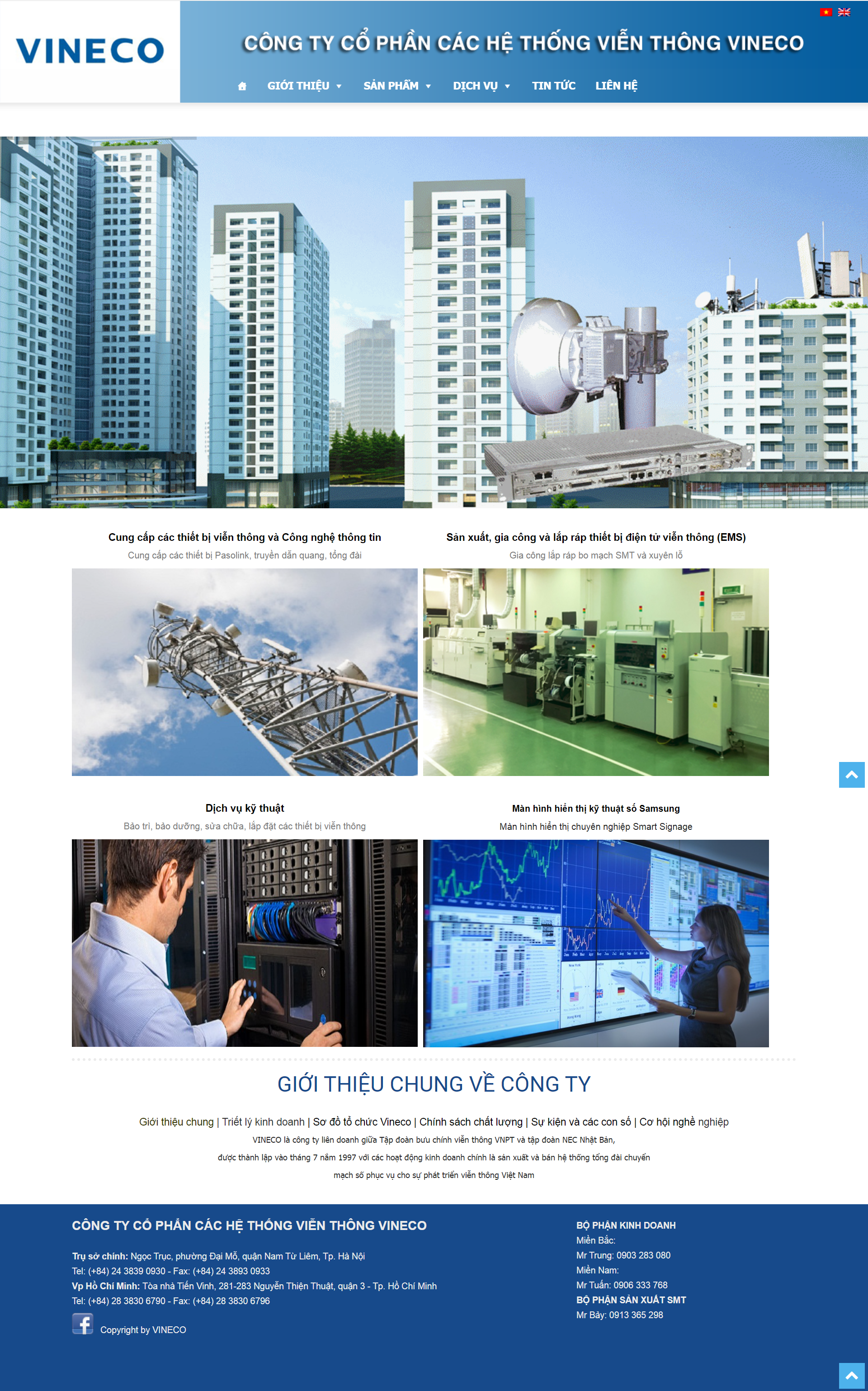 Thiết kế Website web viễn thông - vinecovn