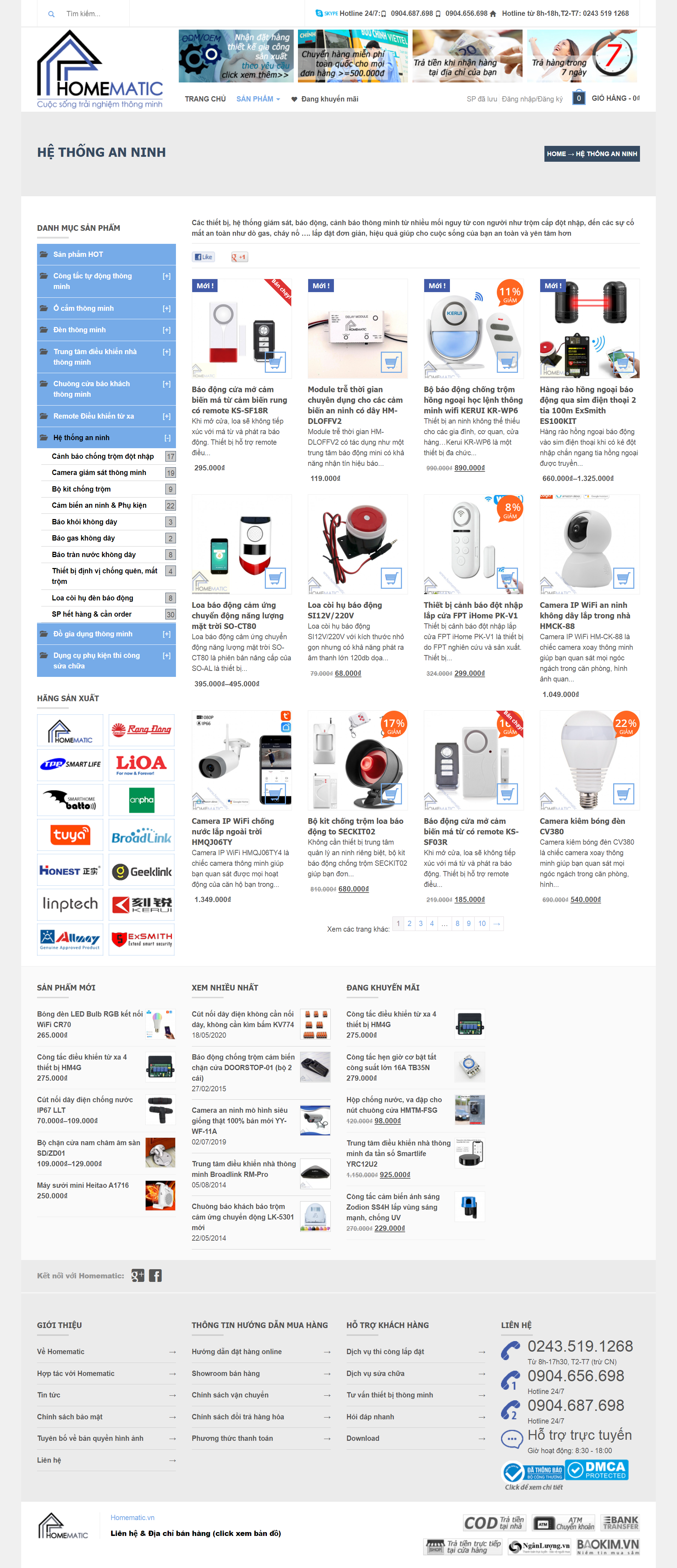 Thiết kế Website web hệ thống an ninh - homematicvn