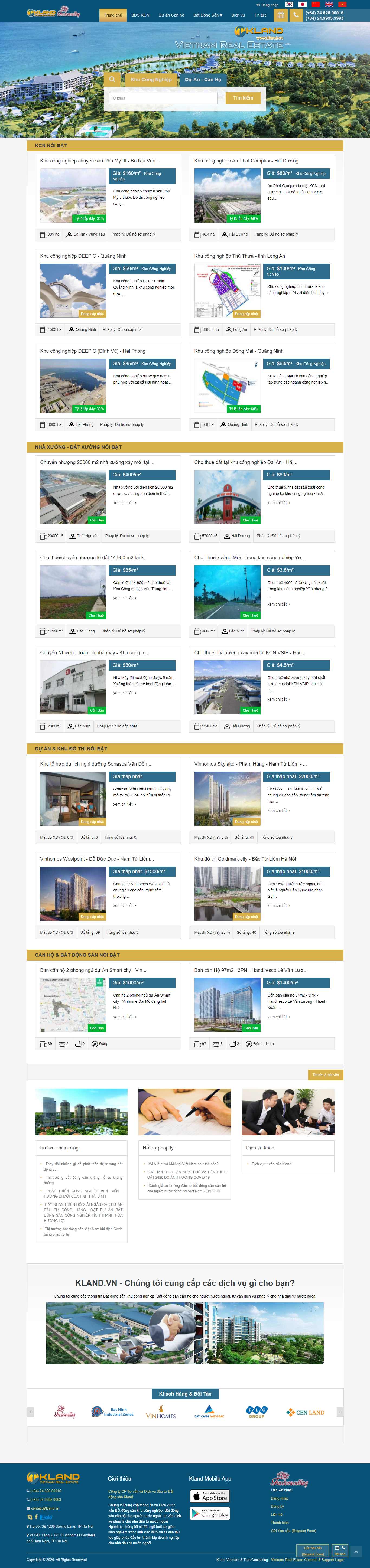 Thiết kế Website web khu công nghiệp - klandvn