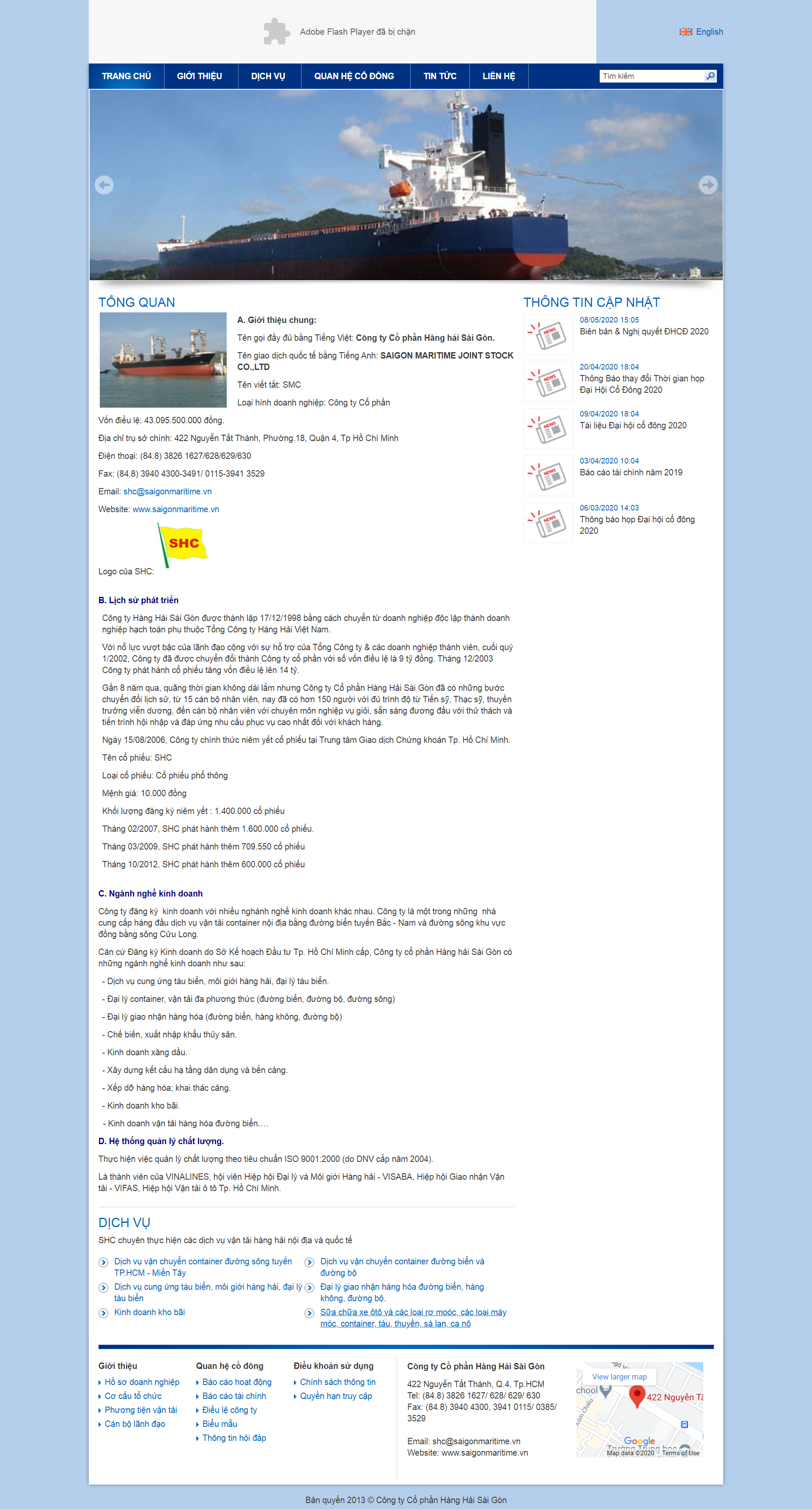 Thiết kế Website web hàng hải - wwwsaigonmaritimevn