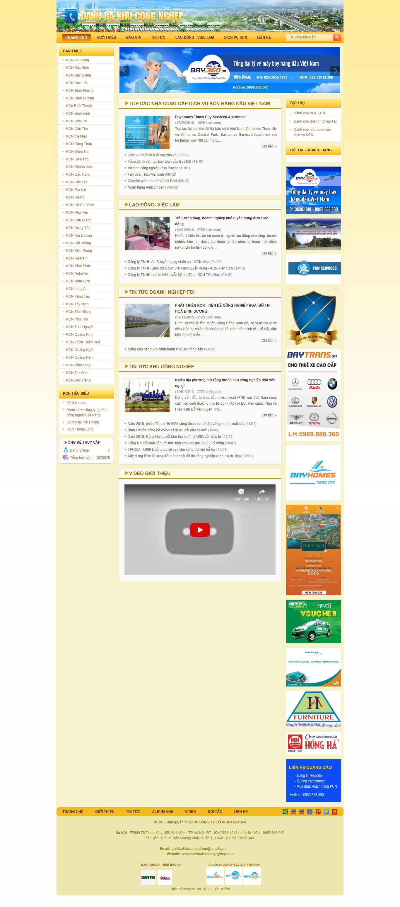 Thiết kế Website web khu công nghiệp - danhbakhucongnghiepcom