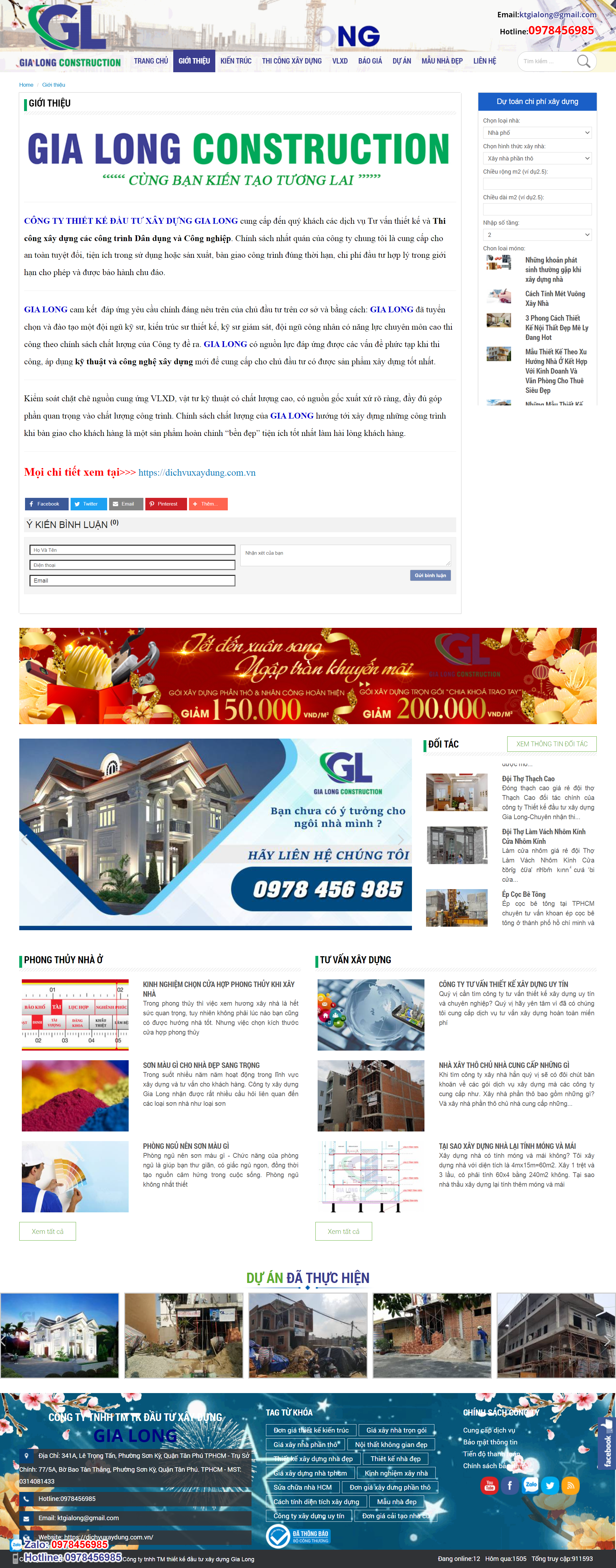 Thiết kế Website web xây dựng - dichvuxaydungcomvn