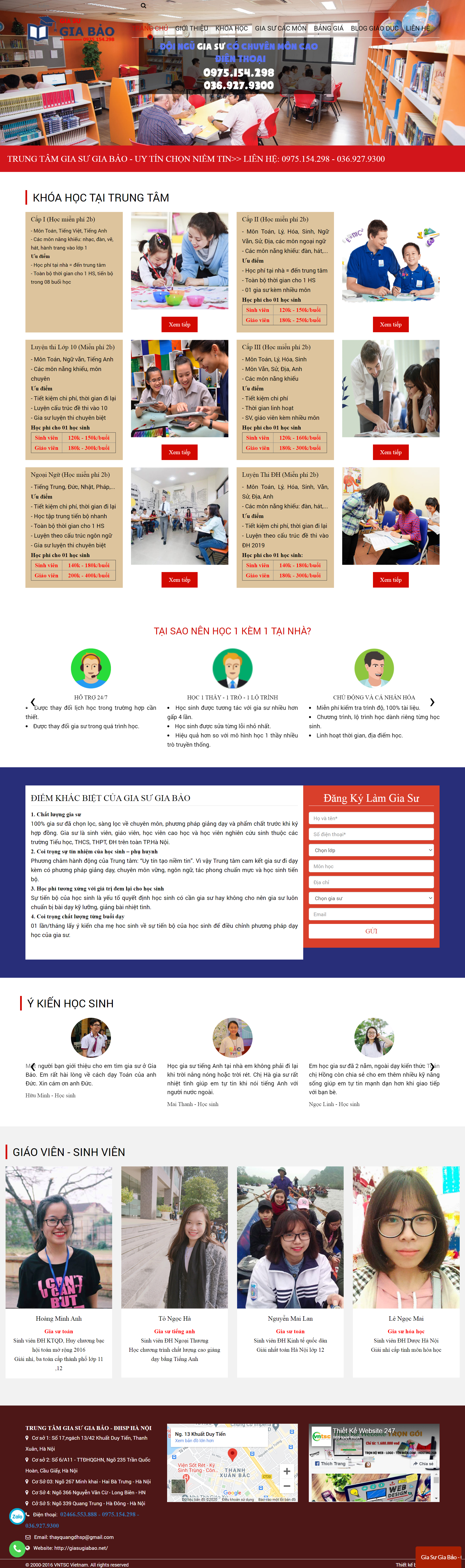 Thiết kế Website web gia sư - giasugiabaoorg