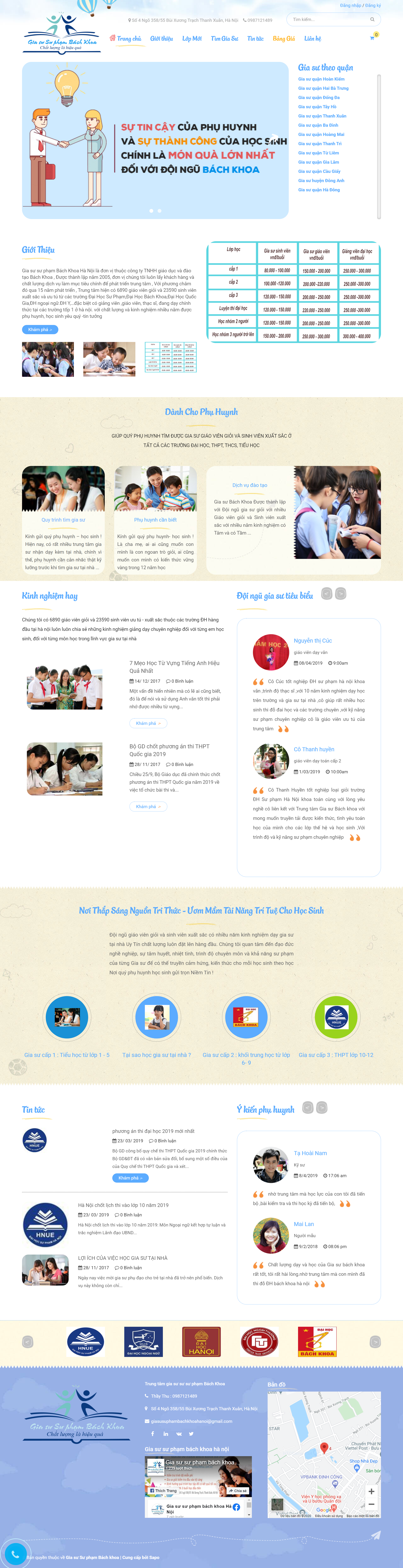 Thiết kế Website web gia sư - giasusuphambachkhoacomvn