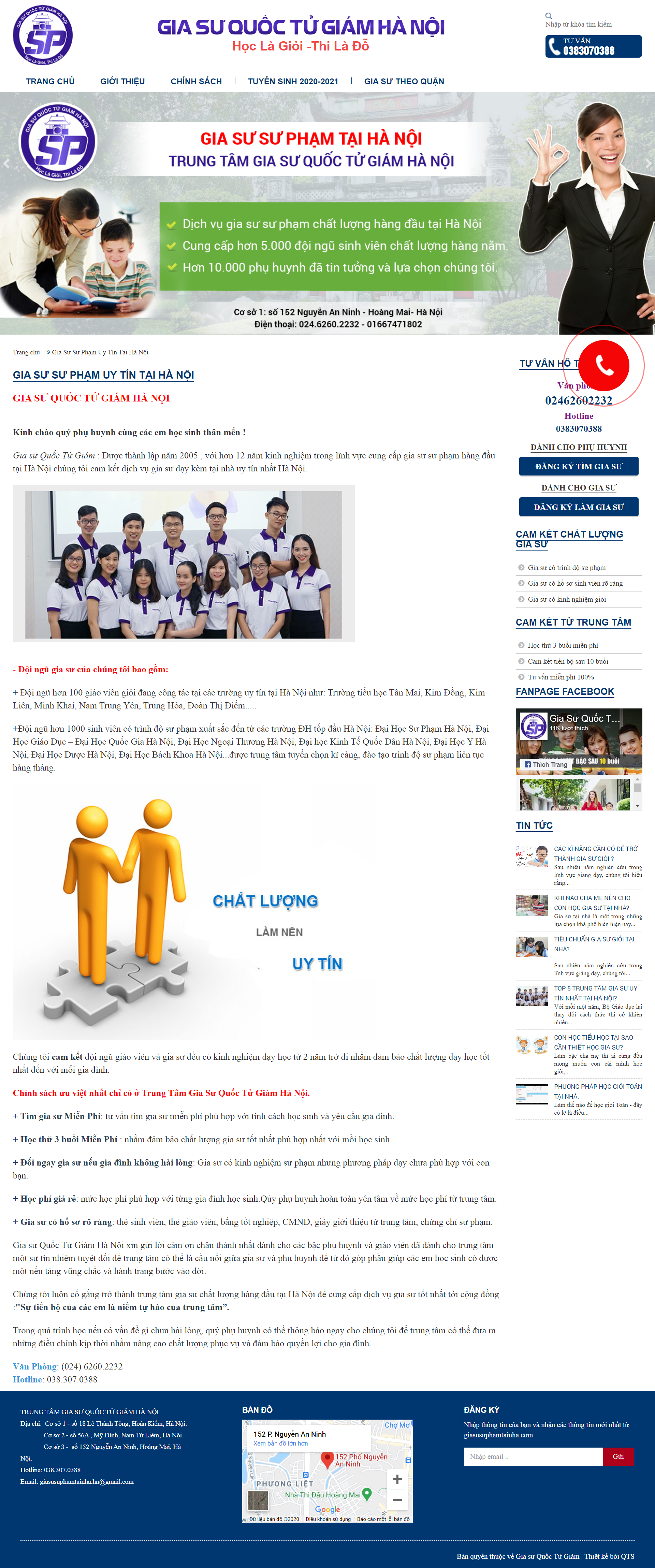 Thiết kế Website web gia sư - giasusuphamtainhacom