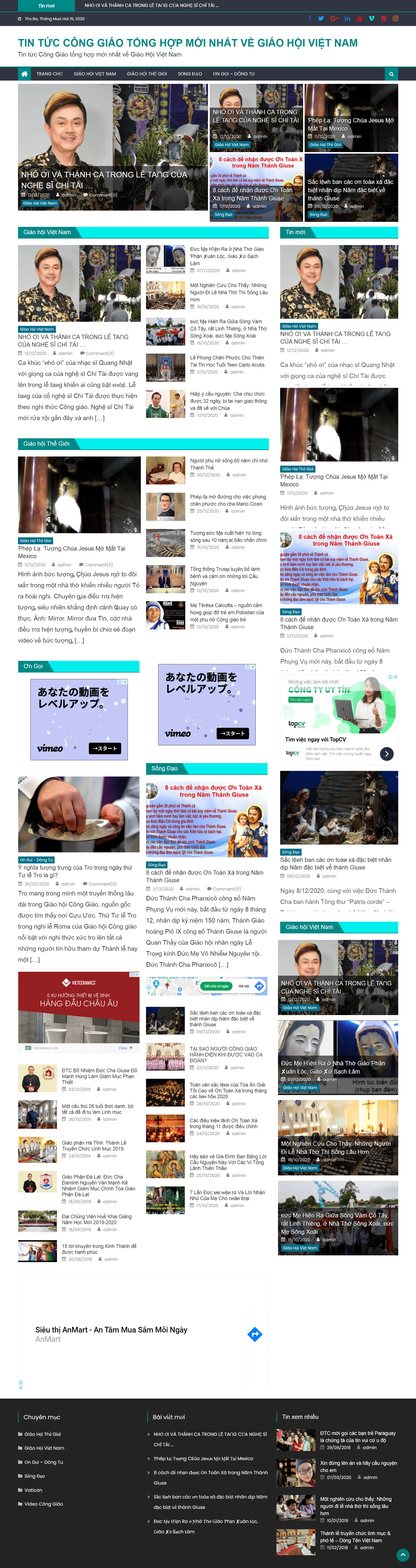 Thiết kế Website web công giáo - baoconggiaoinfo