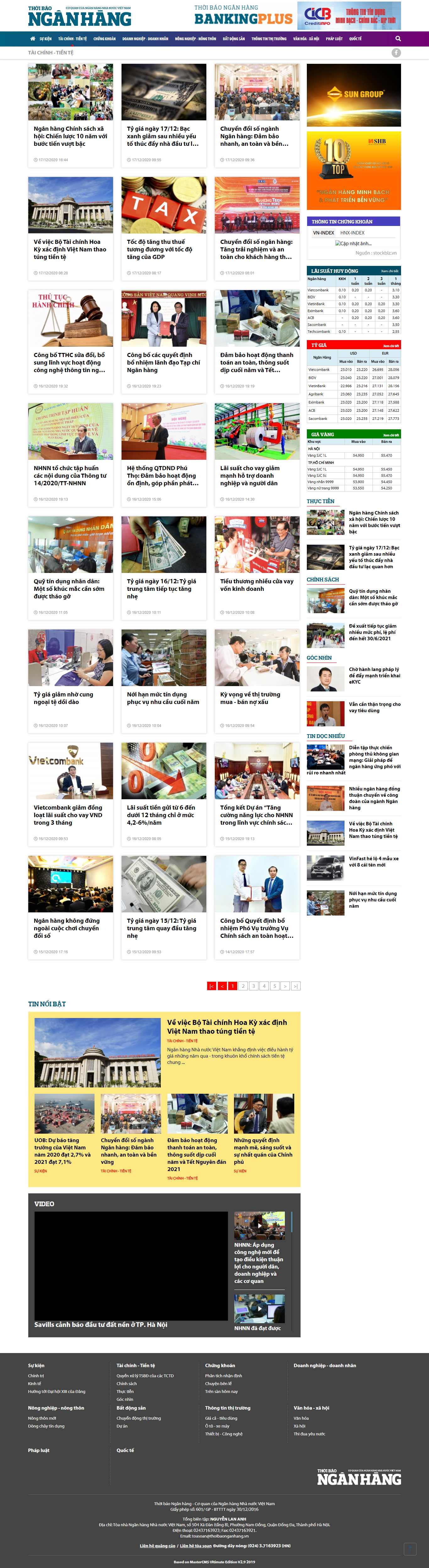 Thiết kế Website web tài chính - thoibaonganhangvn