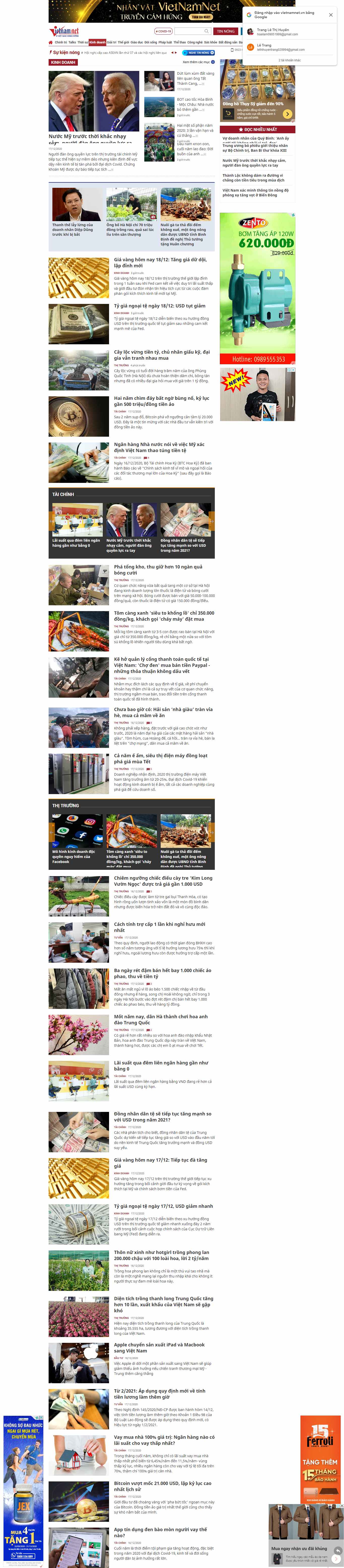Thiết kế Website web kinh doanh online - vietnamnetvn
