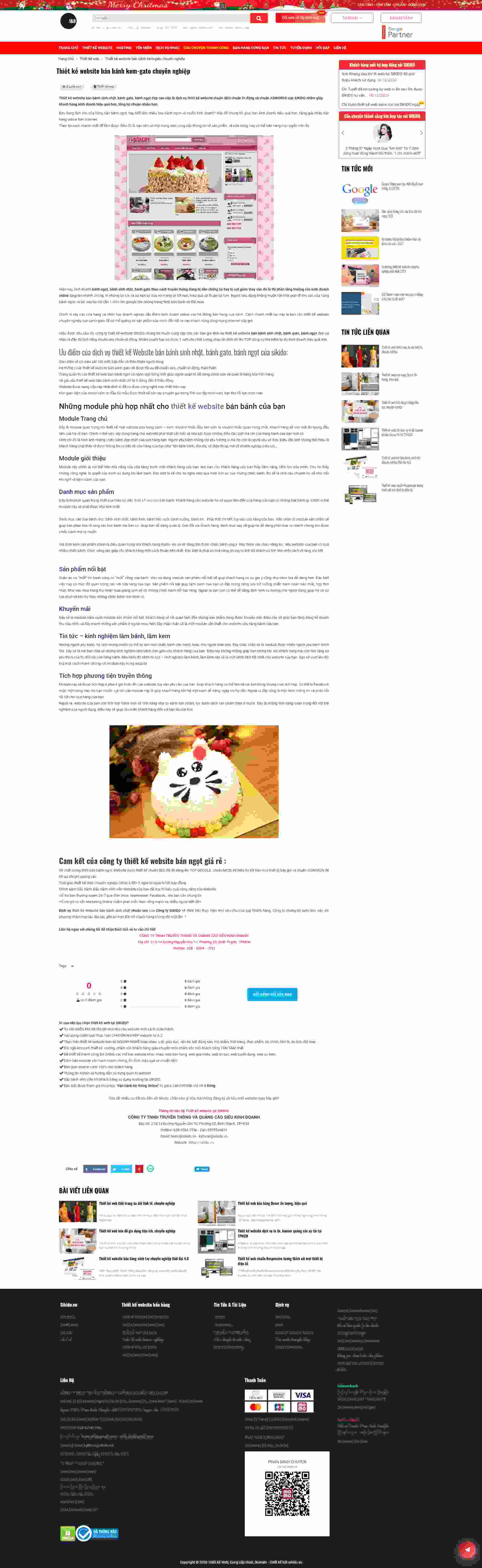 Thiết kế Website web bán bánh - sikidovn