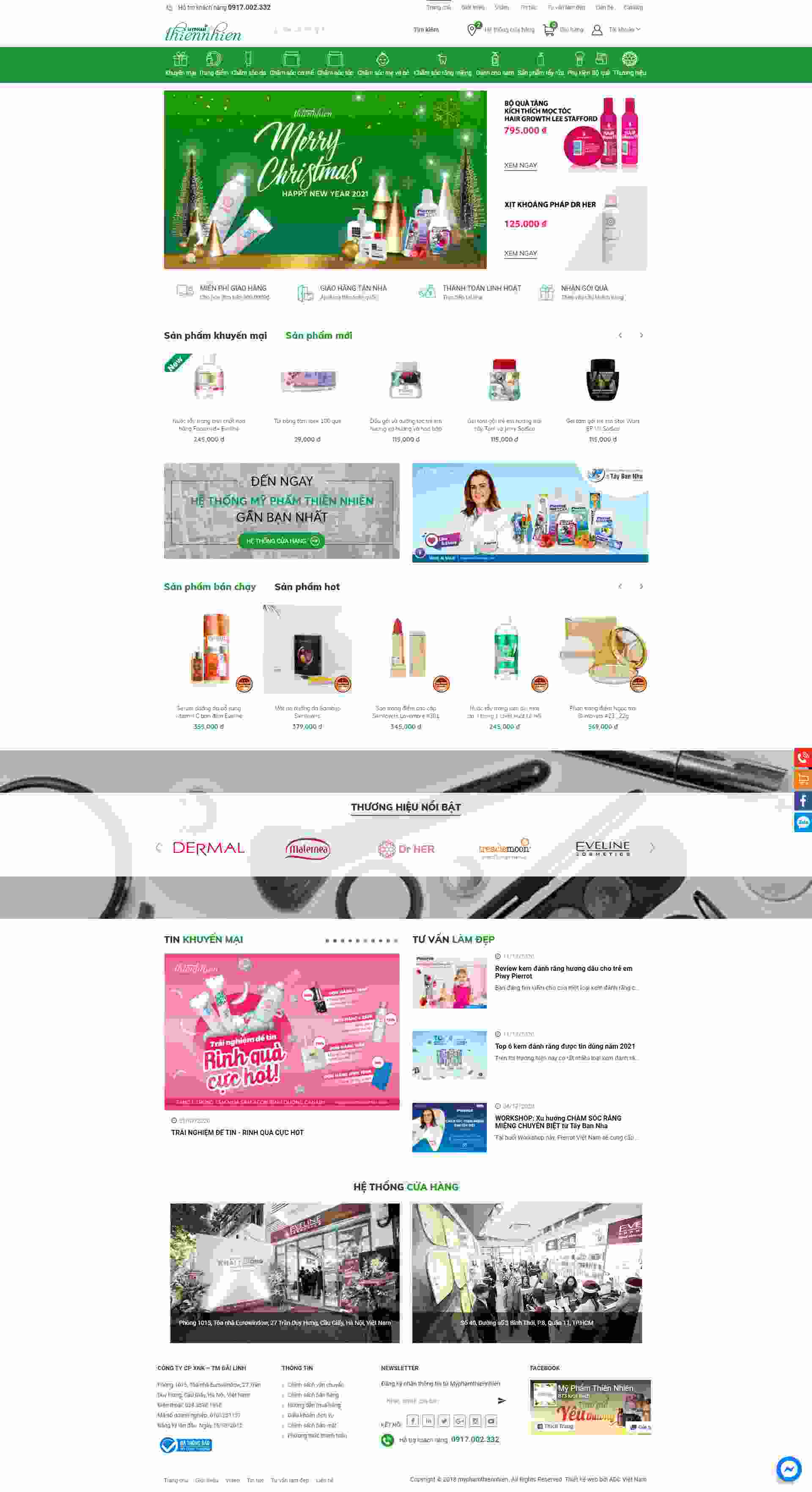Thiết kế Website web mỹ phẩm thiên nhiên - myphamthiennhiencom