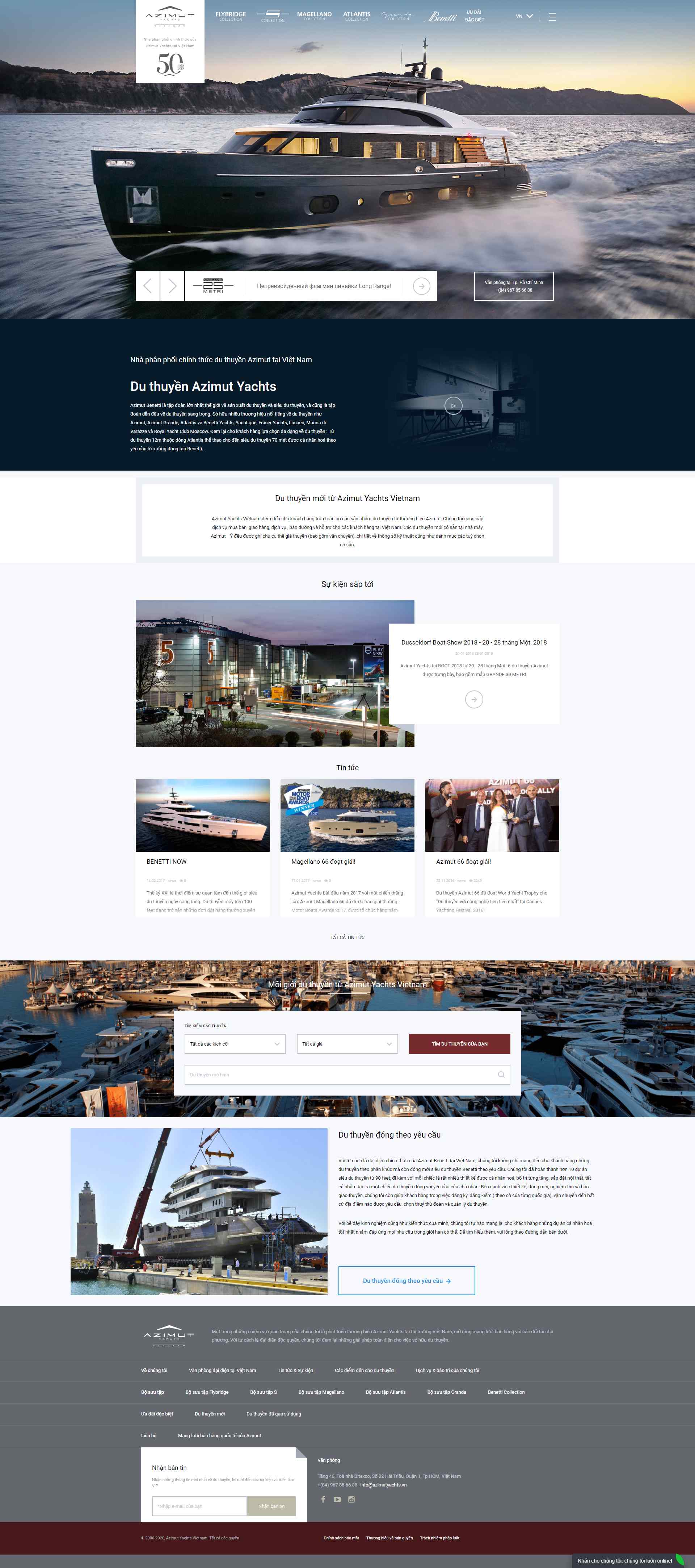Thiết kế Website web du thuyền - wwwazimutyachtsvn