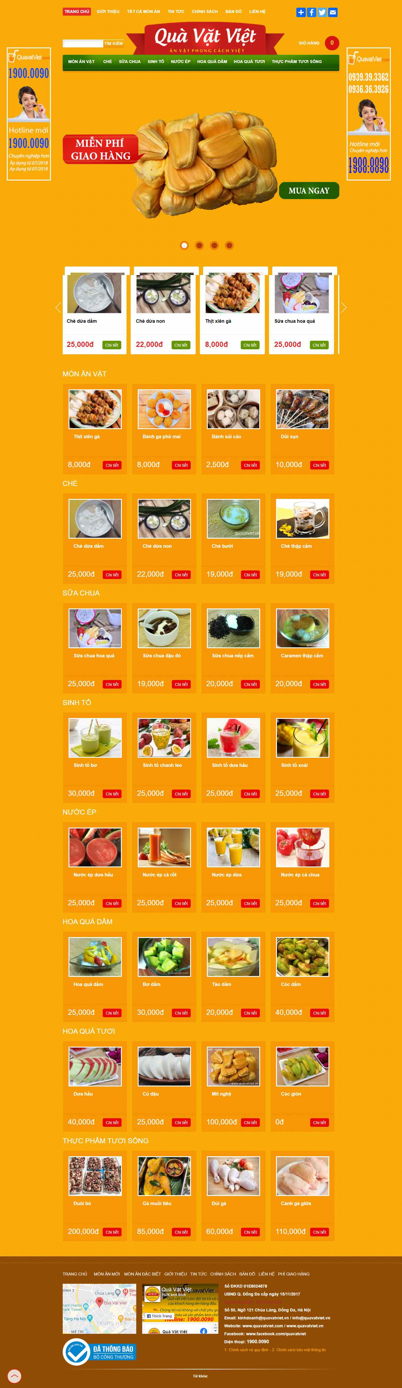 Thiết kế Website web bán đồ ăn vặt - quavatvietvn