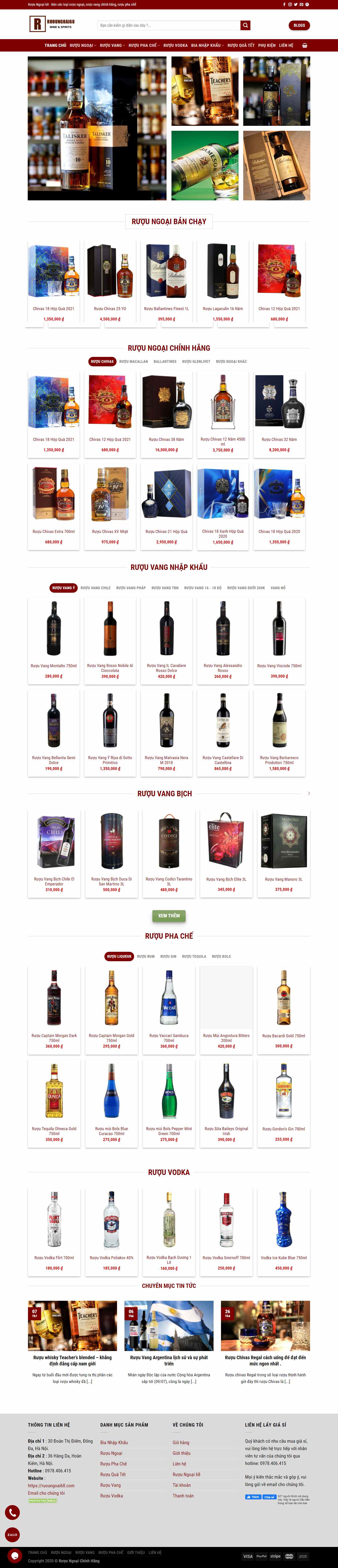 [drinkies] Thiết kế Website web bán rượu bia - ruoungoai68com