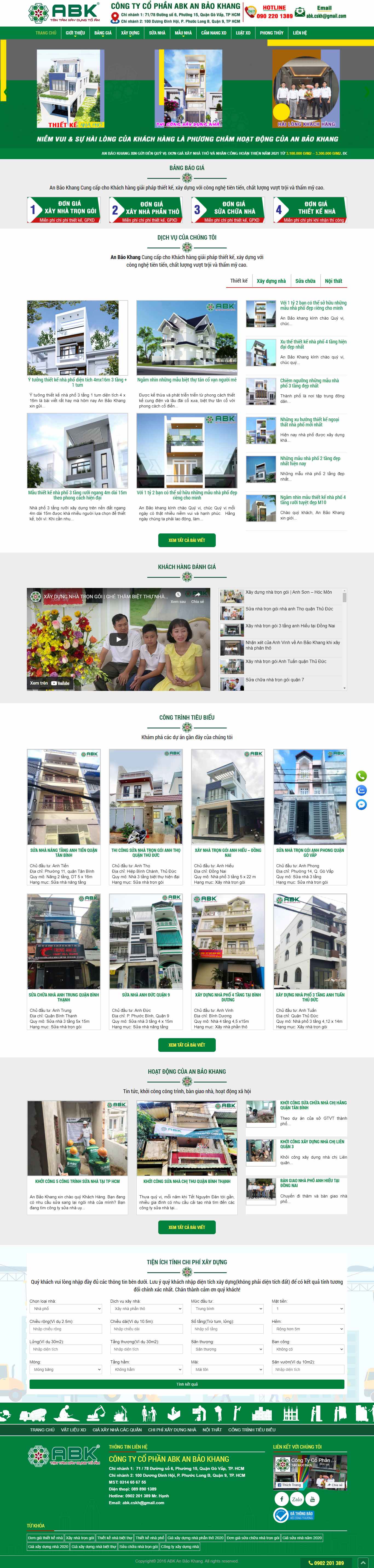 Thiết kế Website web sửa nhà trọn gói - anbaokhangcom