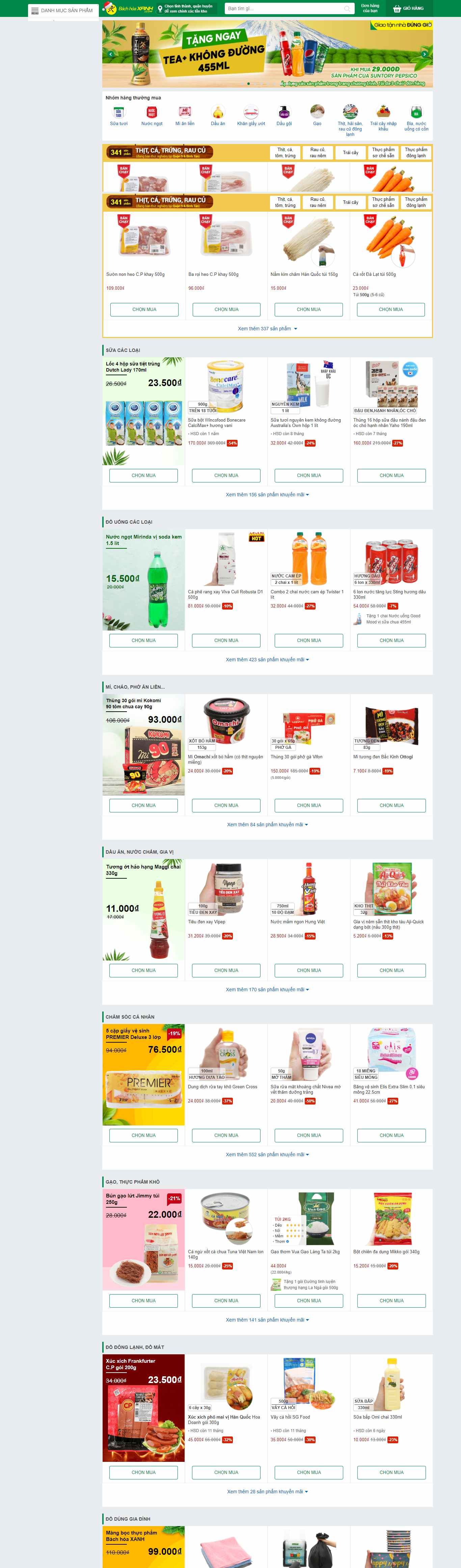 Thiết kế Website web cửa hàng - wwwbachhoaxanhcom
