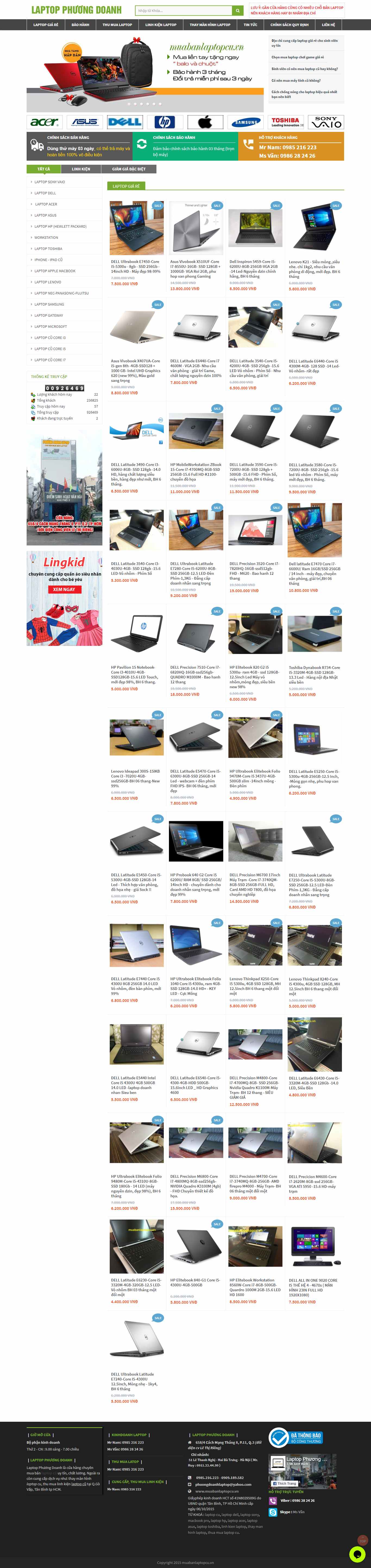 Thiết kế Website web cửa hàng - muabanlaptopcuvn