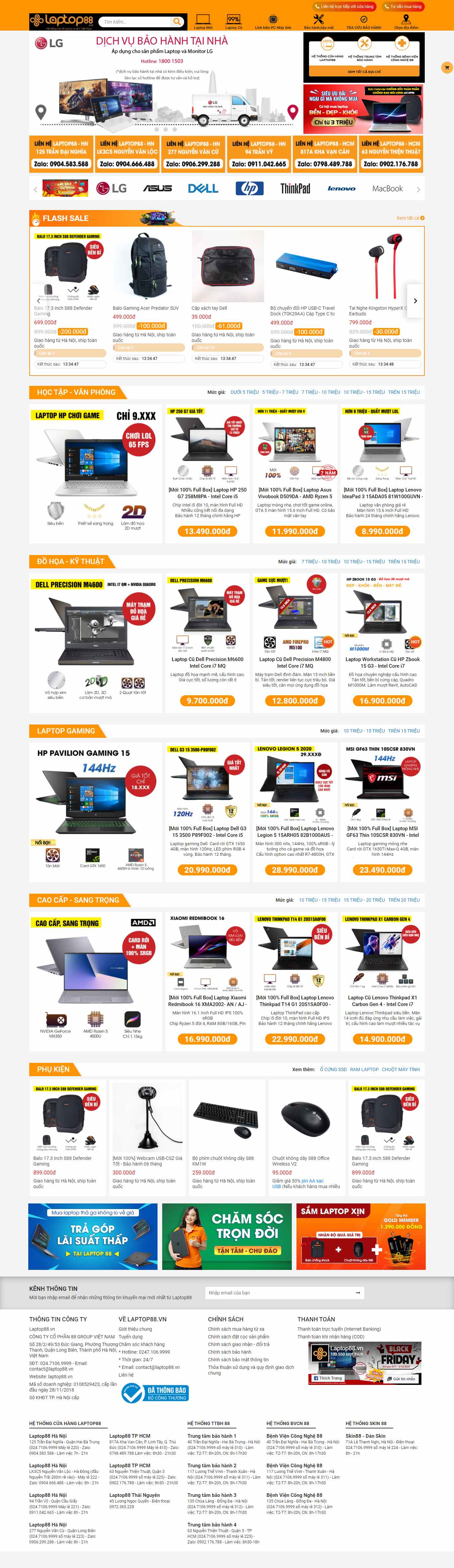 Thiết kế Website web cửa hàng - laptop88vn