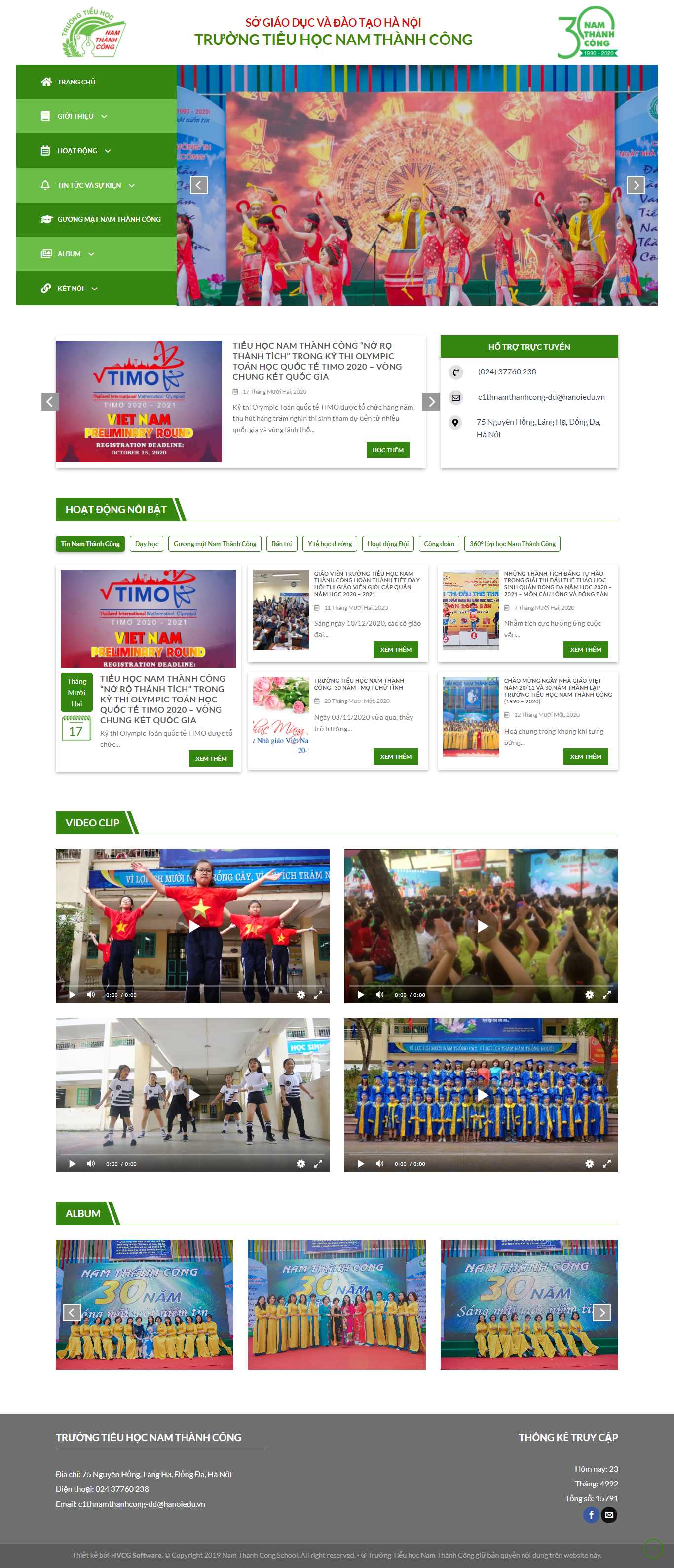 Thiết kế Website web trường cấp 1 - thnamthanhcongeduvn