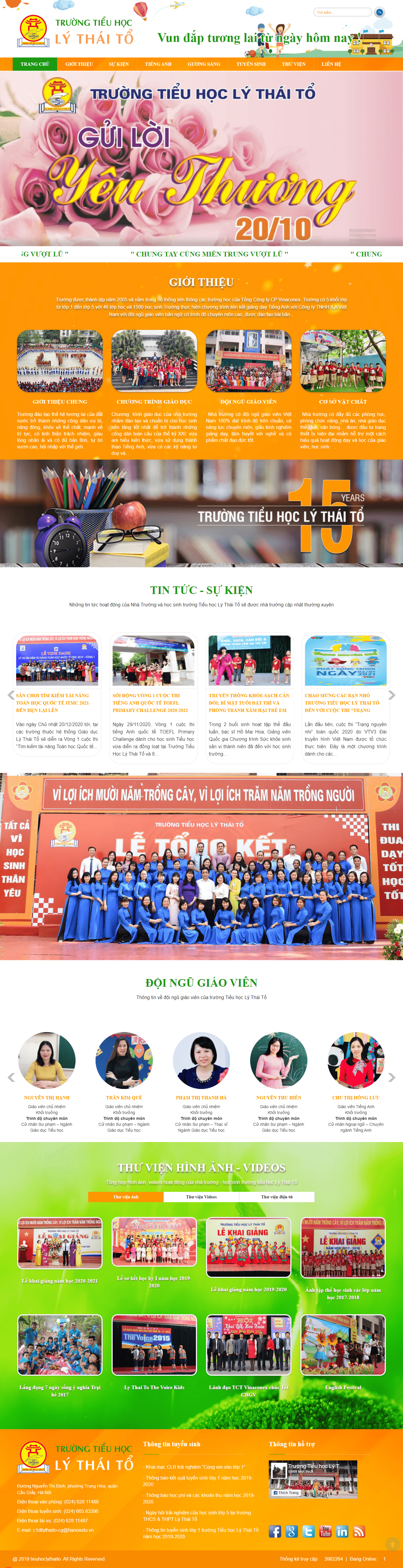 Thiết kế Website web trường cấp 1 - wwwtieuhoclythaitoeduvn