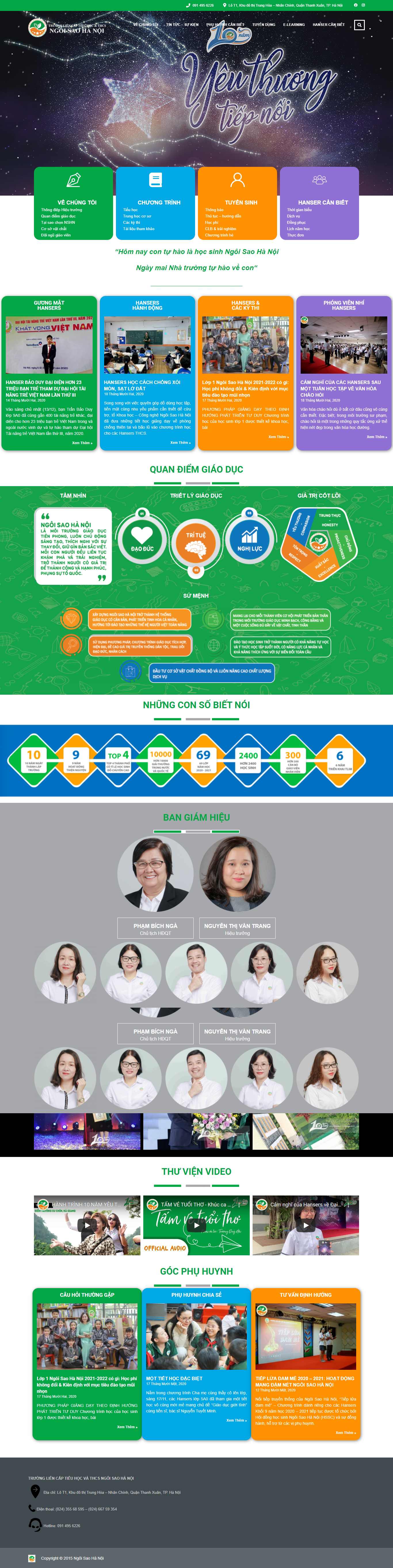 Thiết kế Website web trường cấp 1 - hanoistareduvn