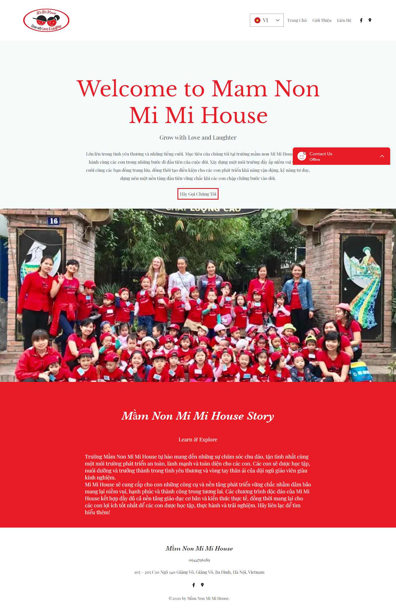 Thiết kế Website web trường mầm non - wwwmamnonmimihousecom
