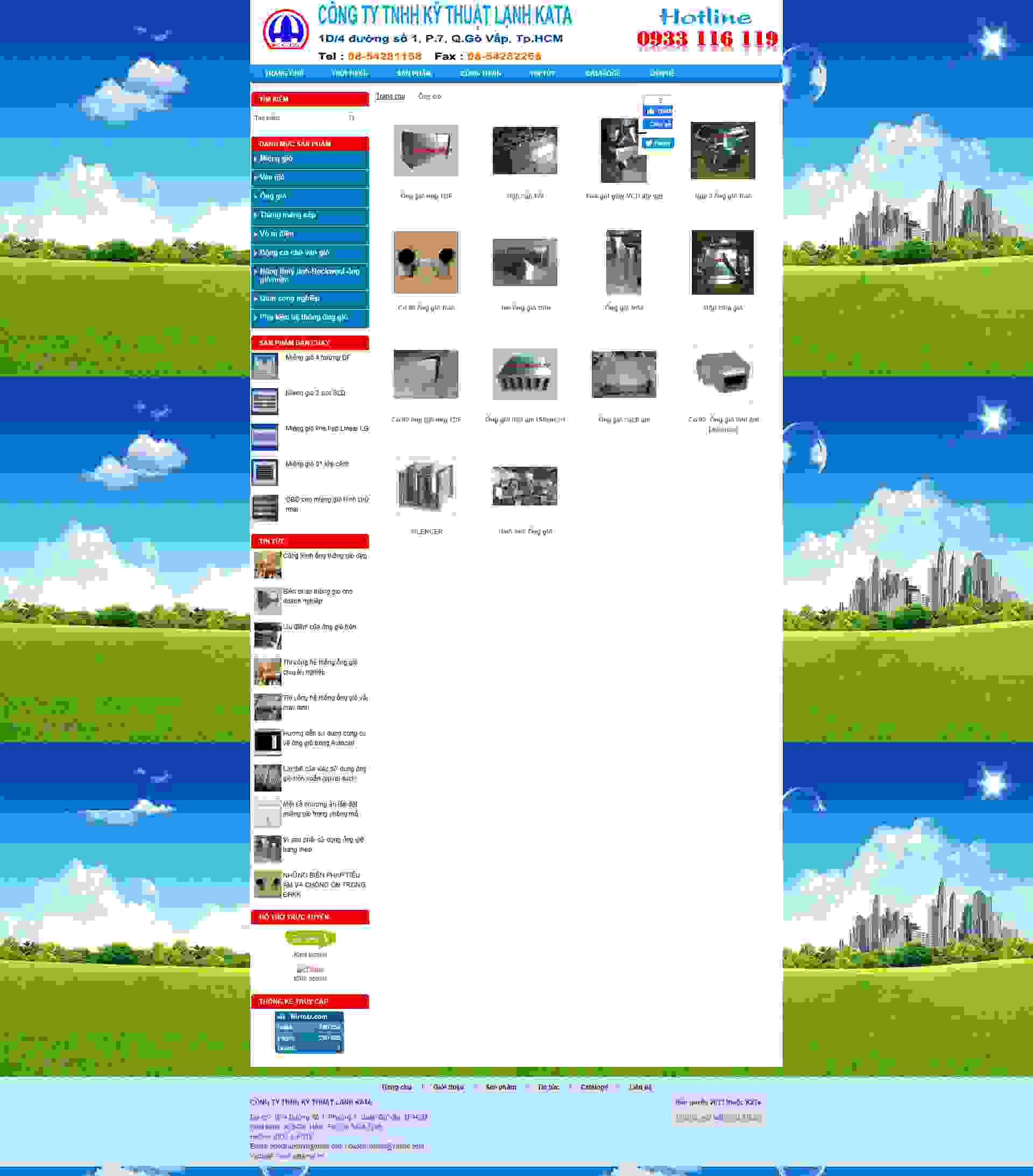 Thiết kế Website web ống gió - katanetvn