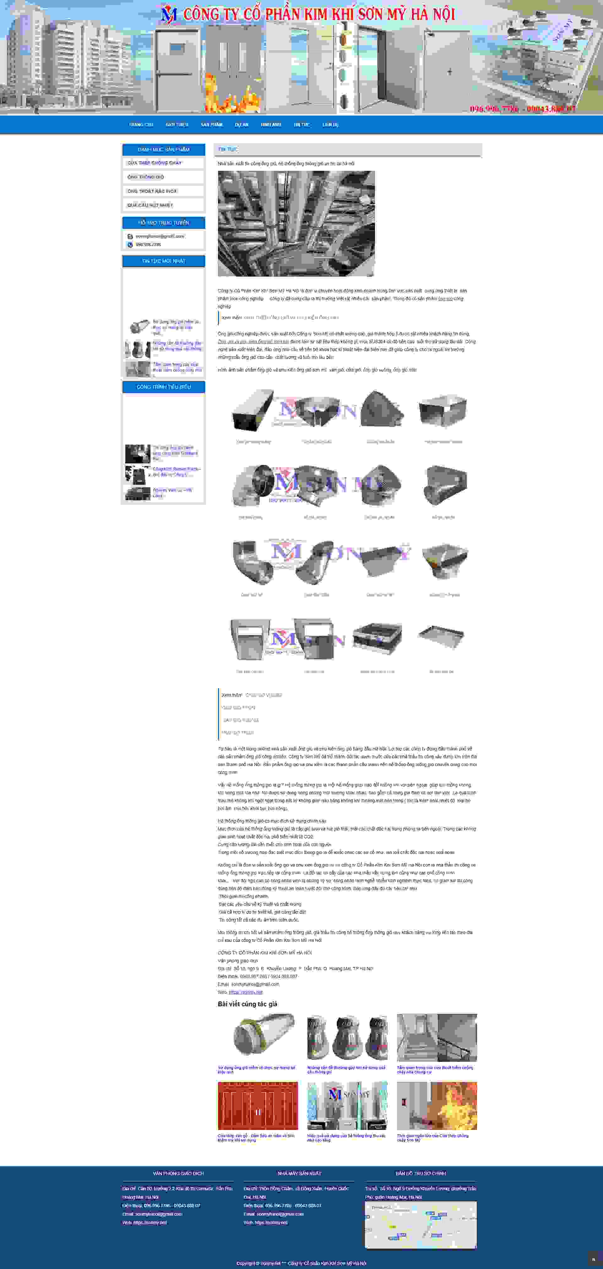 Thiết kế Website web ống gió - sonmynet
