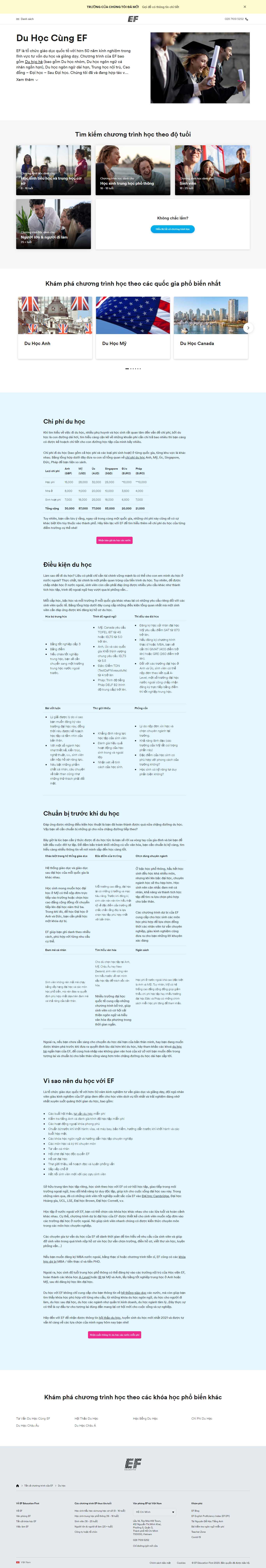 Thiết kế Website web du học nước ngoài - wwwefcomvn