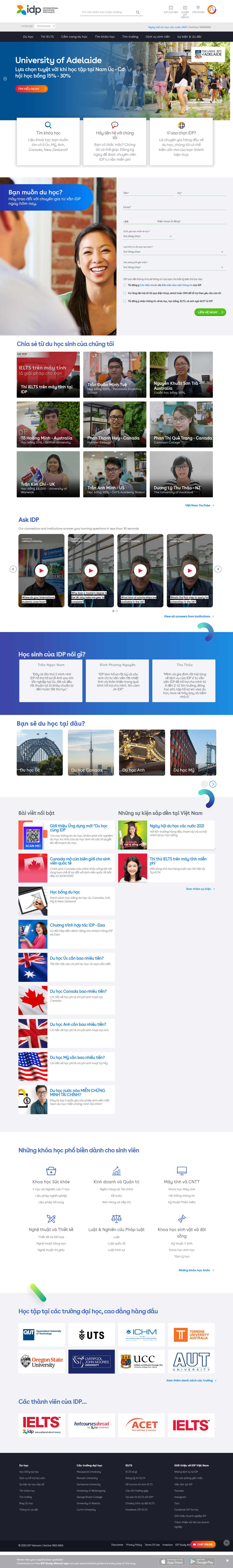 Thiết kế Website web du học nước ngoài - wwwidpcom