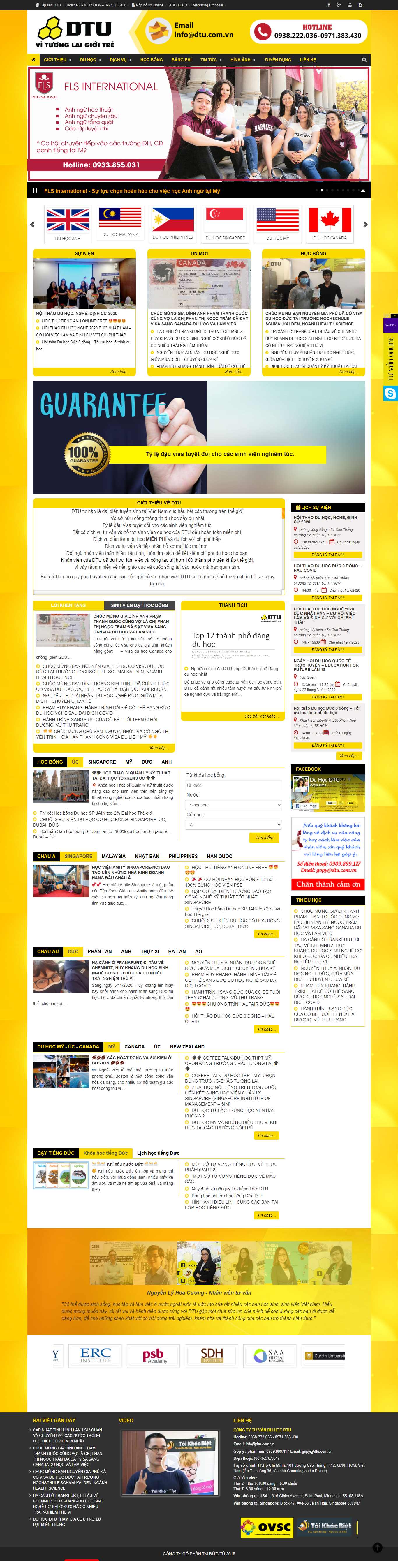 [ducanhduhoc] Thiết kế Website web du học anh - dtucomvn