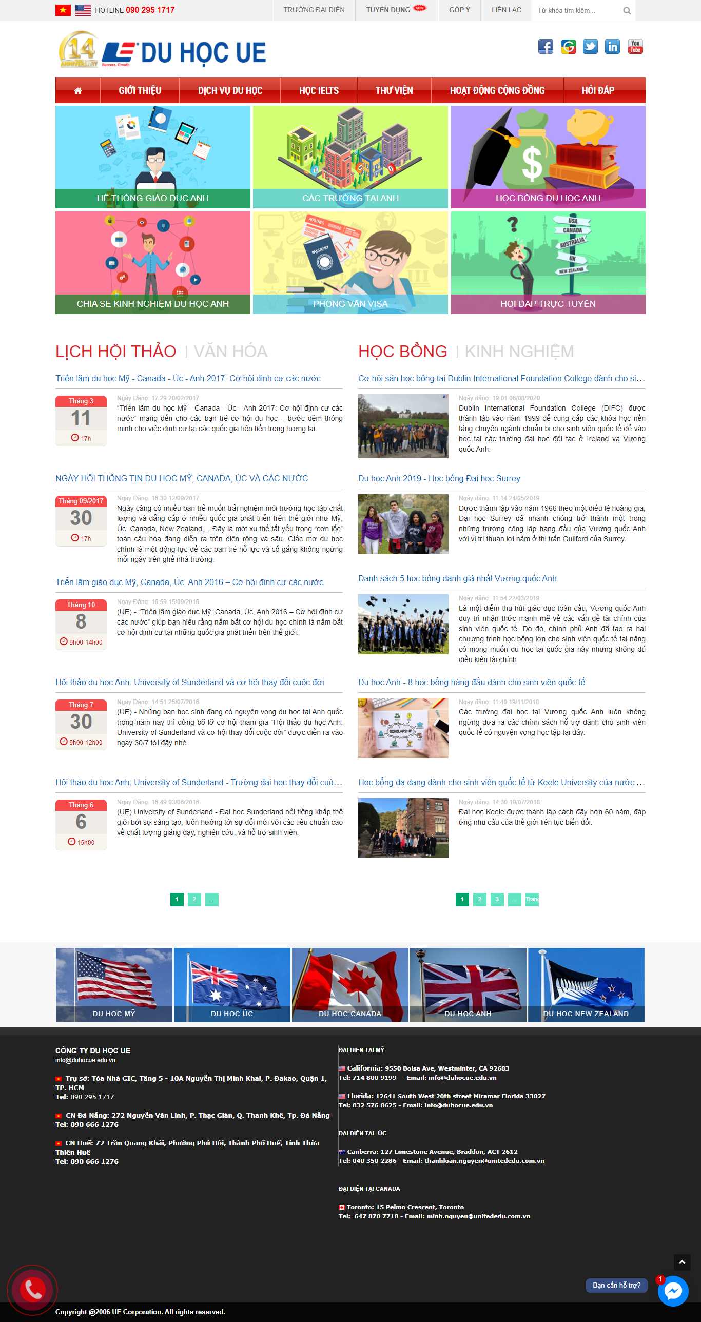 [ducanhduhoc] Thiết kế Website web du học anh - duhocueeduvn