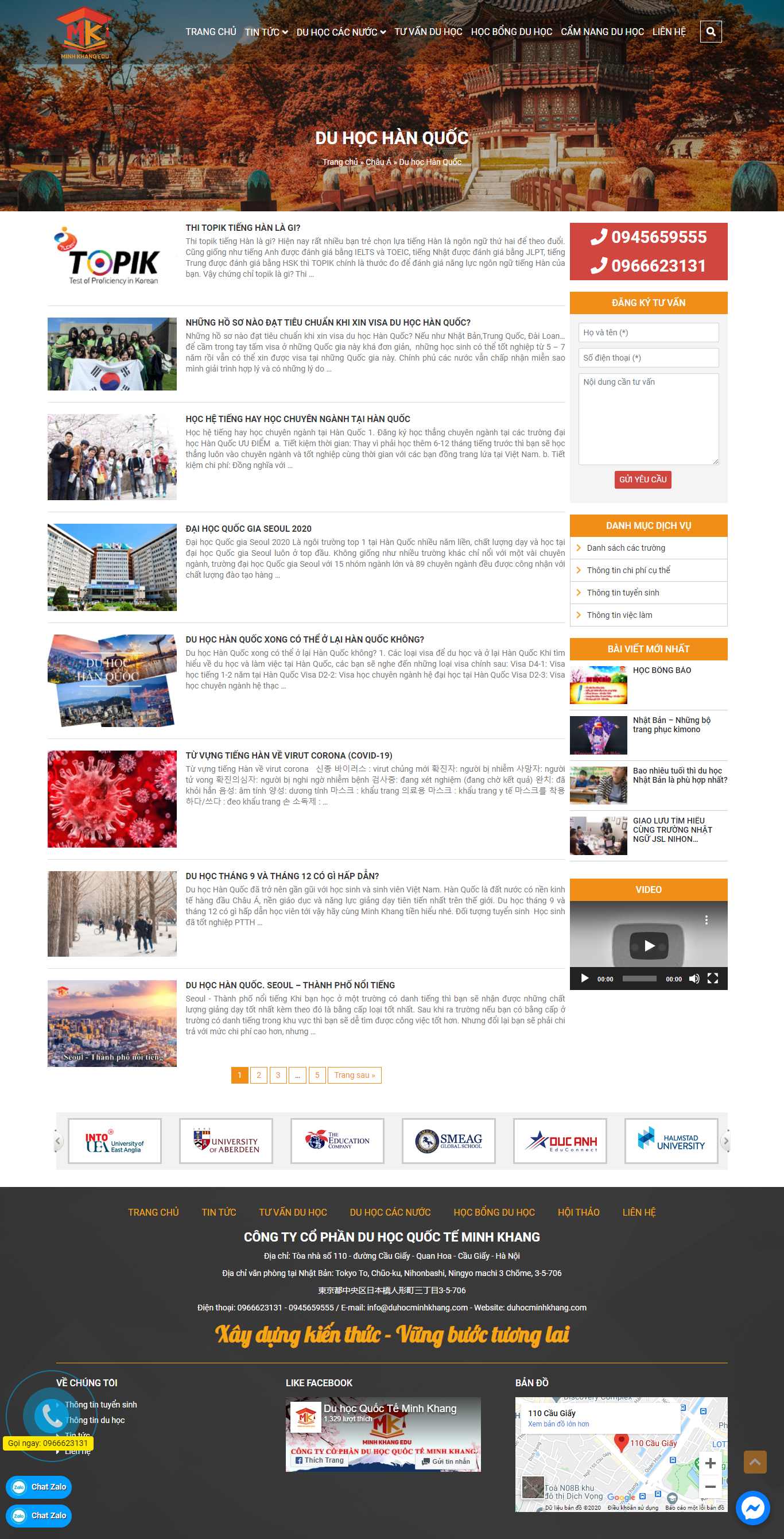 Thiết kế Website web du học hàn quốc - duhocminhkhangcom
