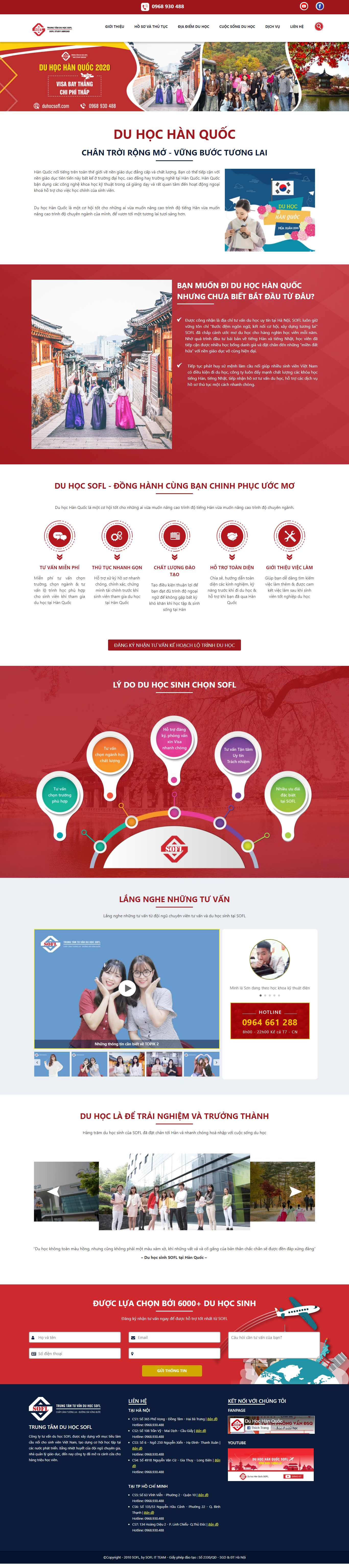 Thiết kế Website web du học hàn quốc - duhocsoflcom