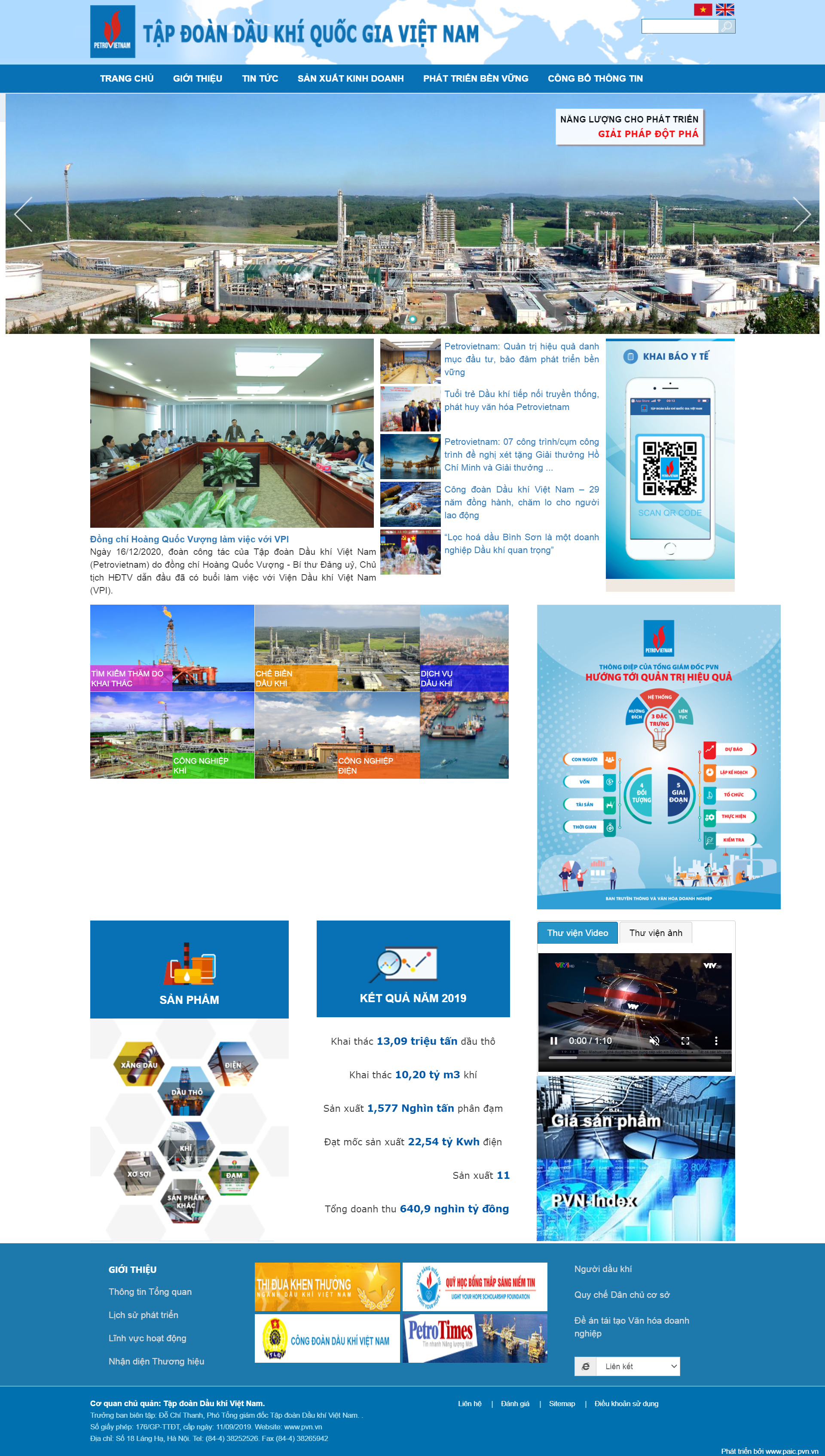 Thiết kế Website web dầu khí - wwwpvnvn