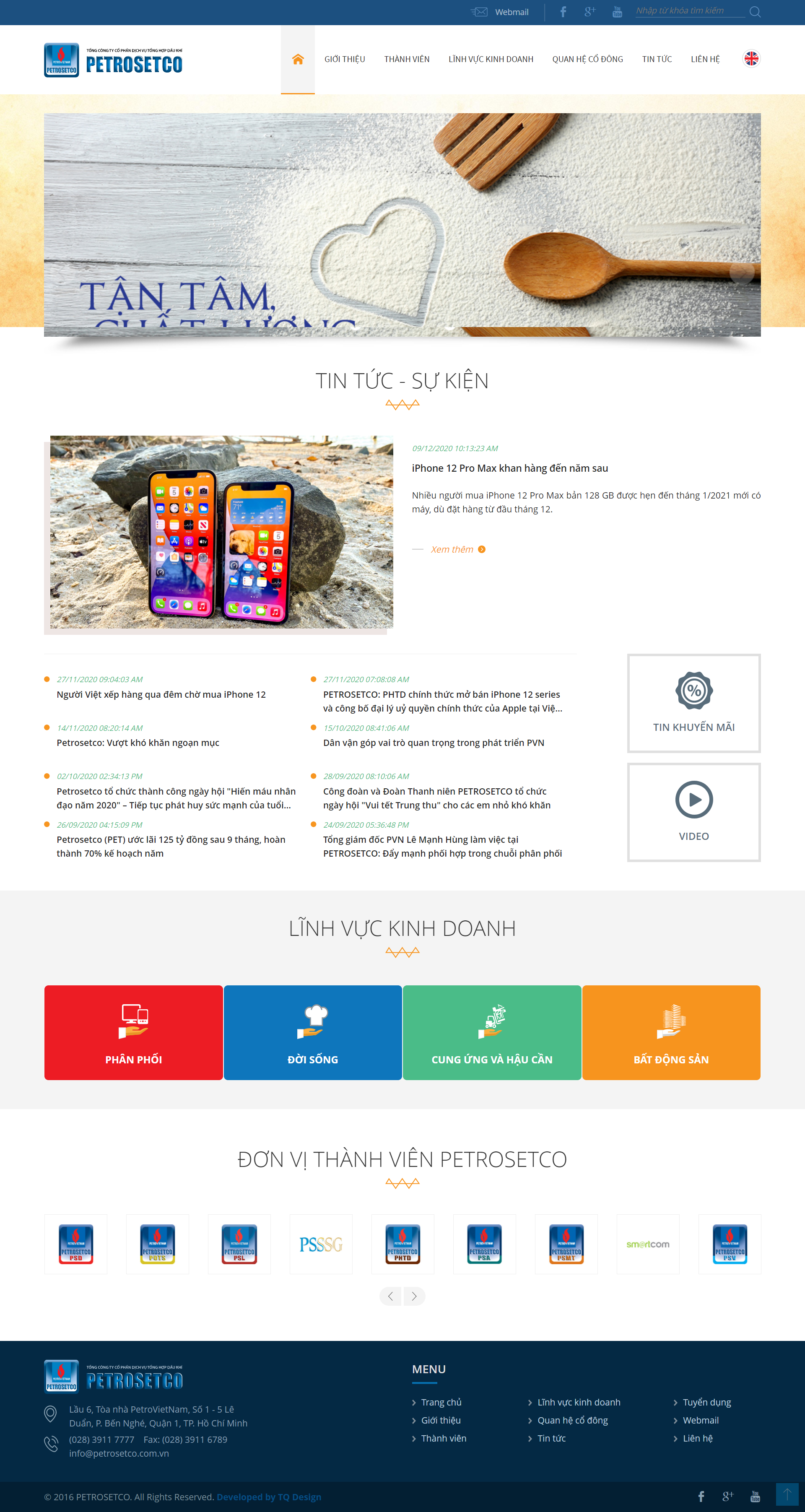 Thiết kế Website web dầu khí - wwwpetrosetcocomvn