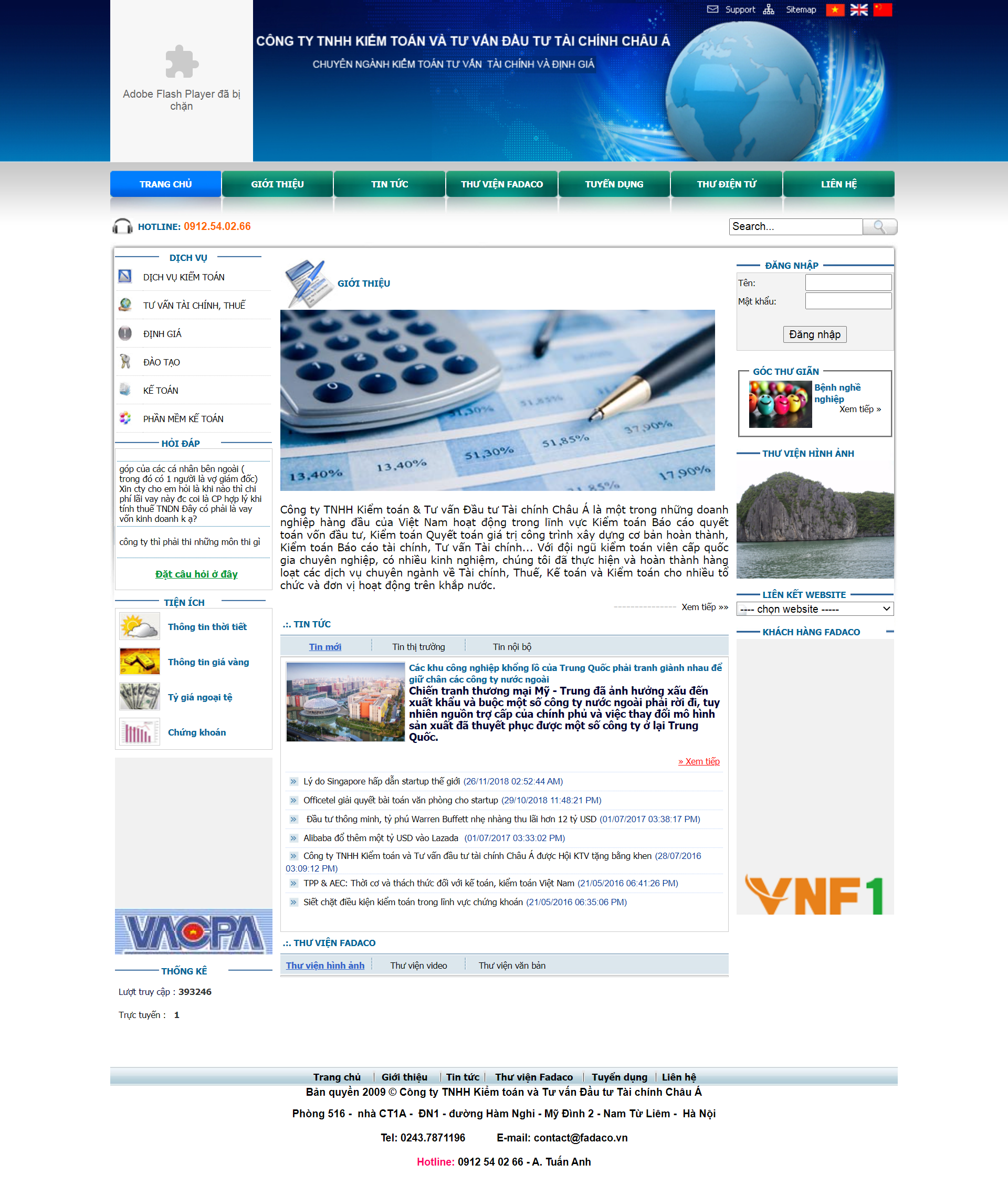 Thiết kế Website web kiểm toán - fadacocomvn