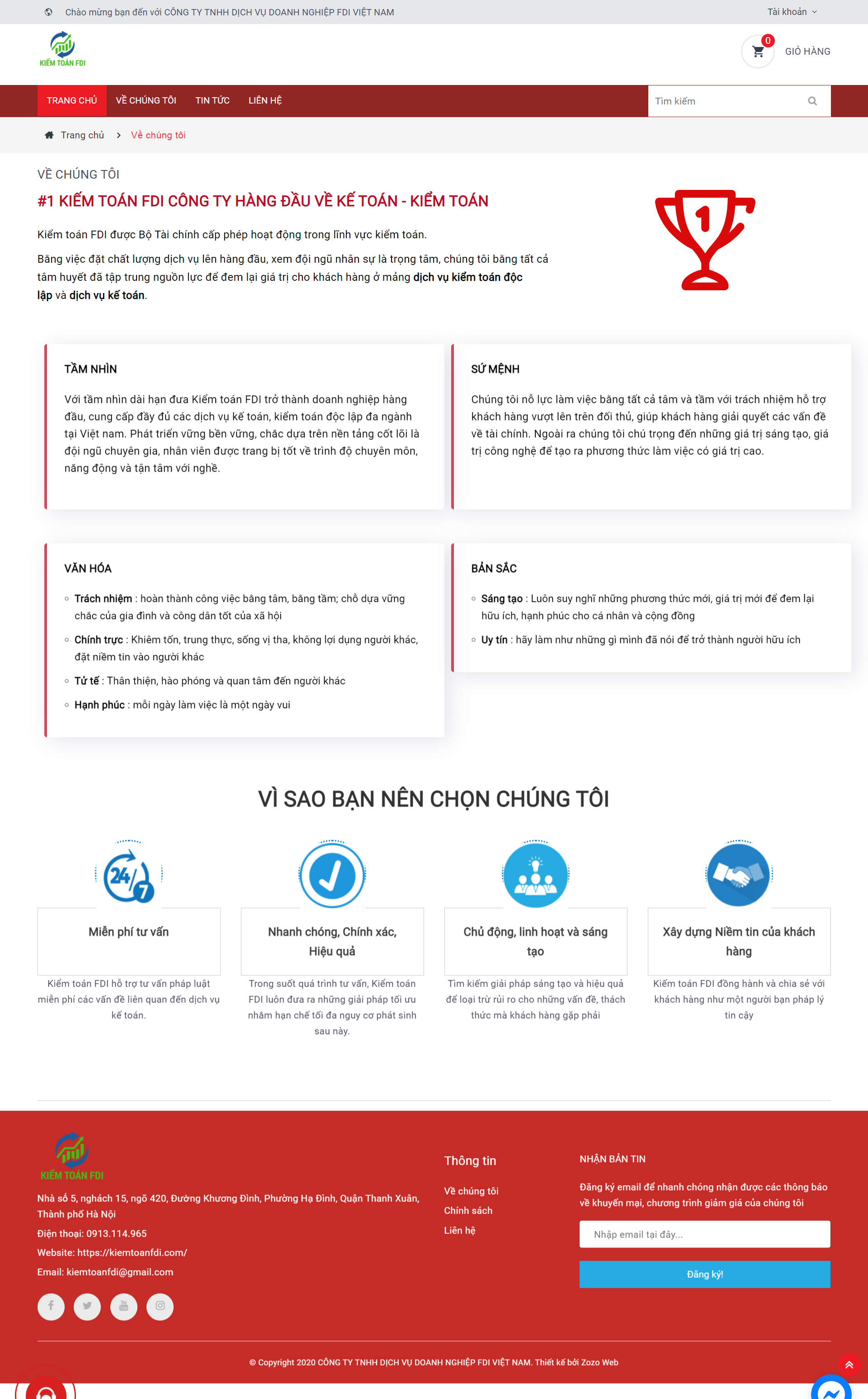 Thiết kế Website web kiểm toán - kiemtoanfdicom