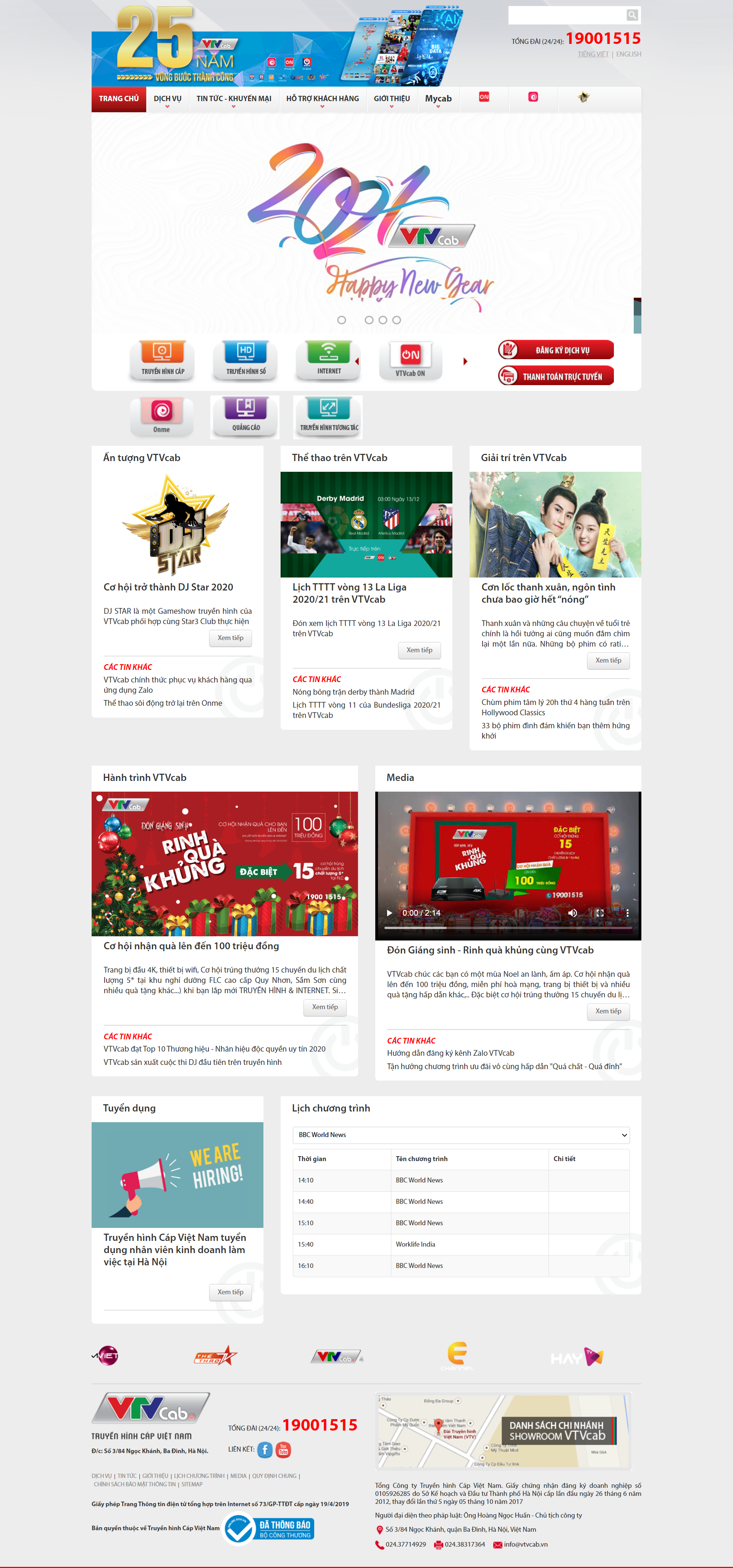 Thiết kế Website web truyền hình - dichvuvtvcabvn