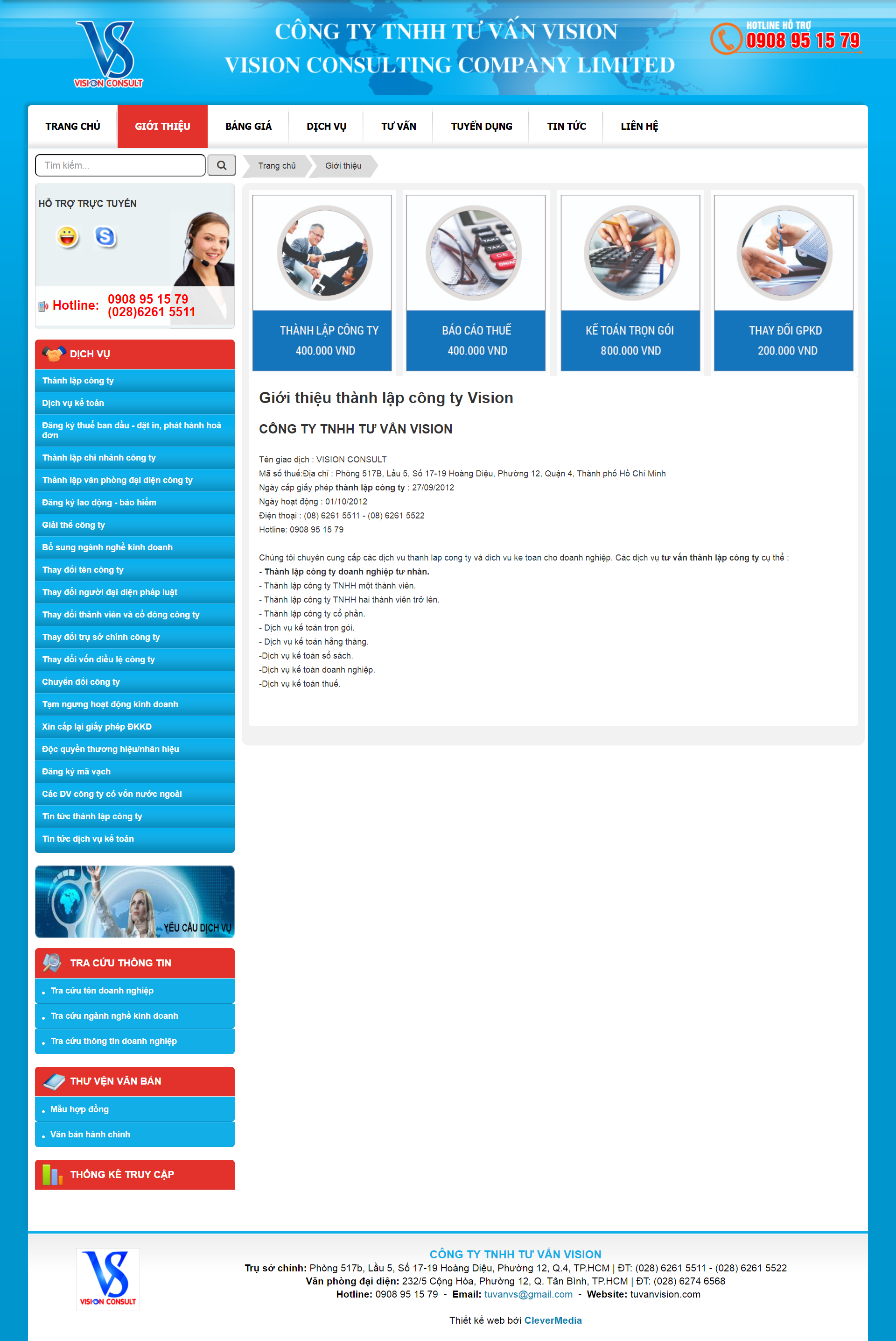 [zema] Thiết kế Website web dịch vụ - tuvanvisioncom