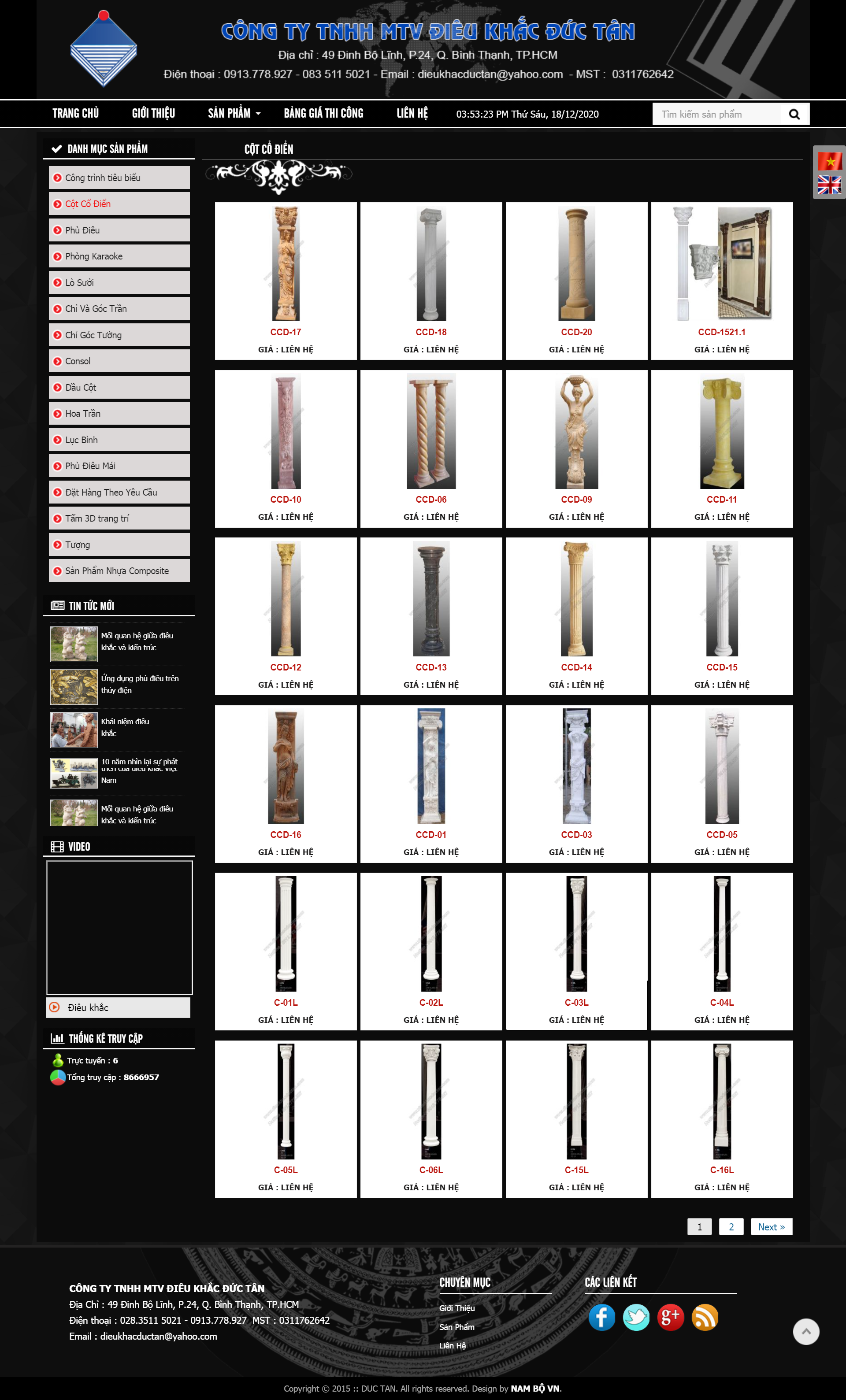 [tuongdamynghe] Thiết kế Website Web điêu khắc - dieukhacductancom
