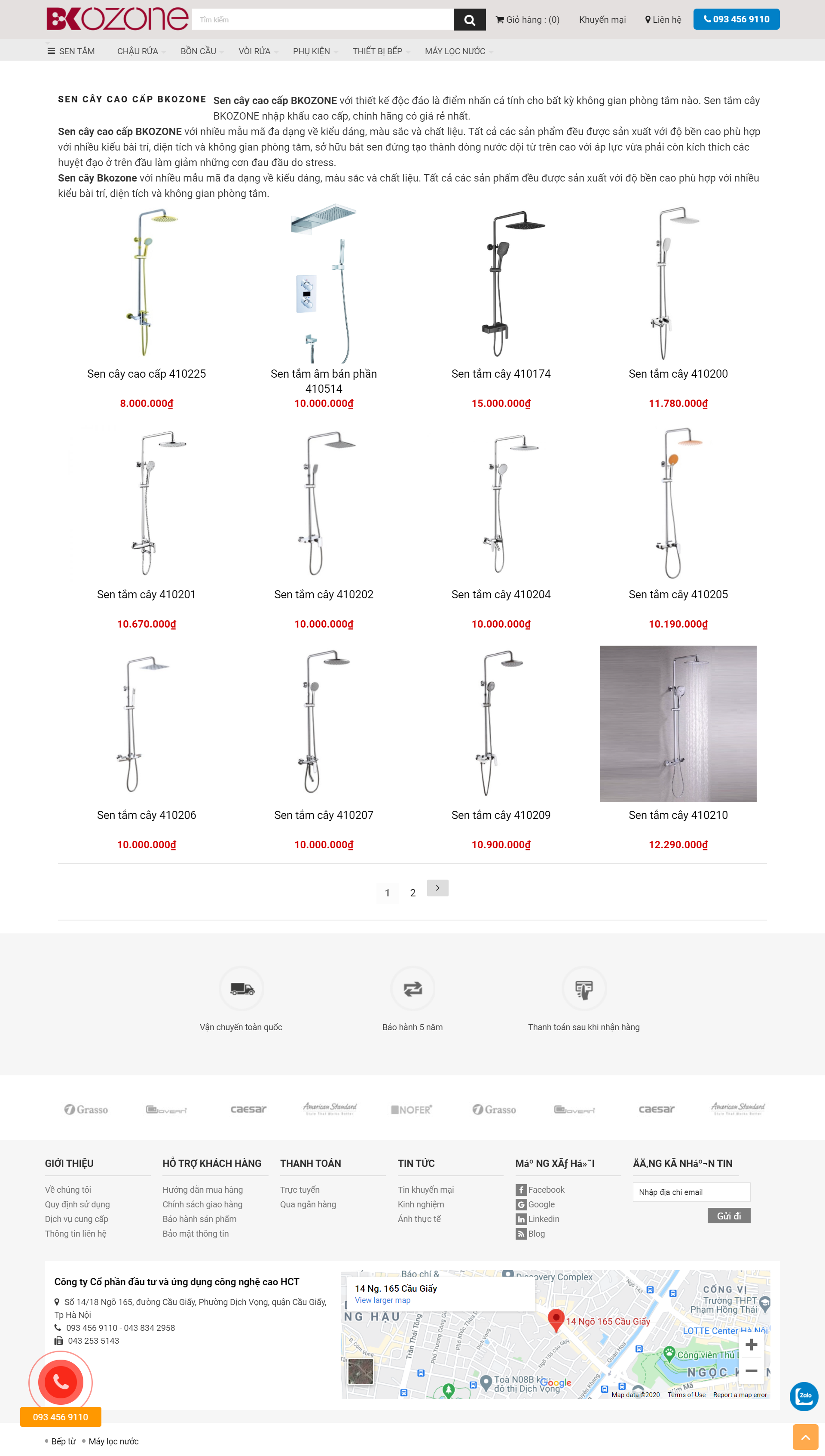 [hethongthietbivesinh] Thiết kế Website Web sen vòi - bkozonevn