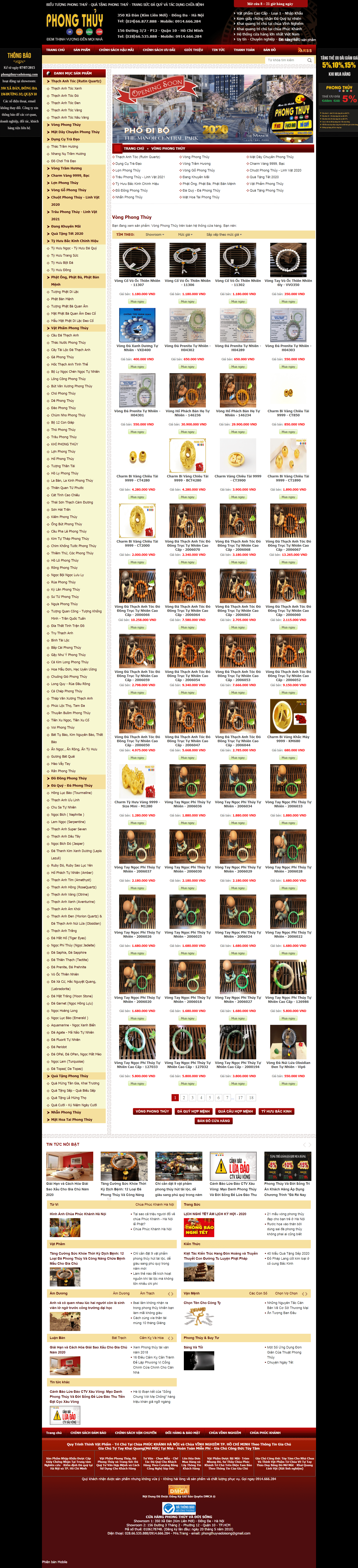Thiết kế Website Web vòng tay phong thủy - phongthuyvadoisongcom